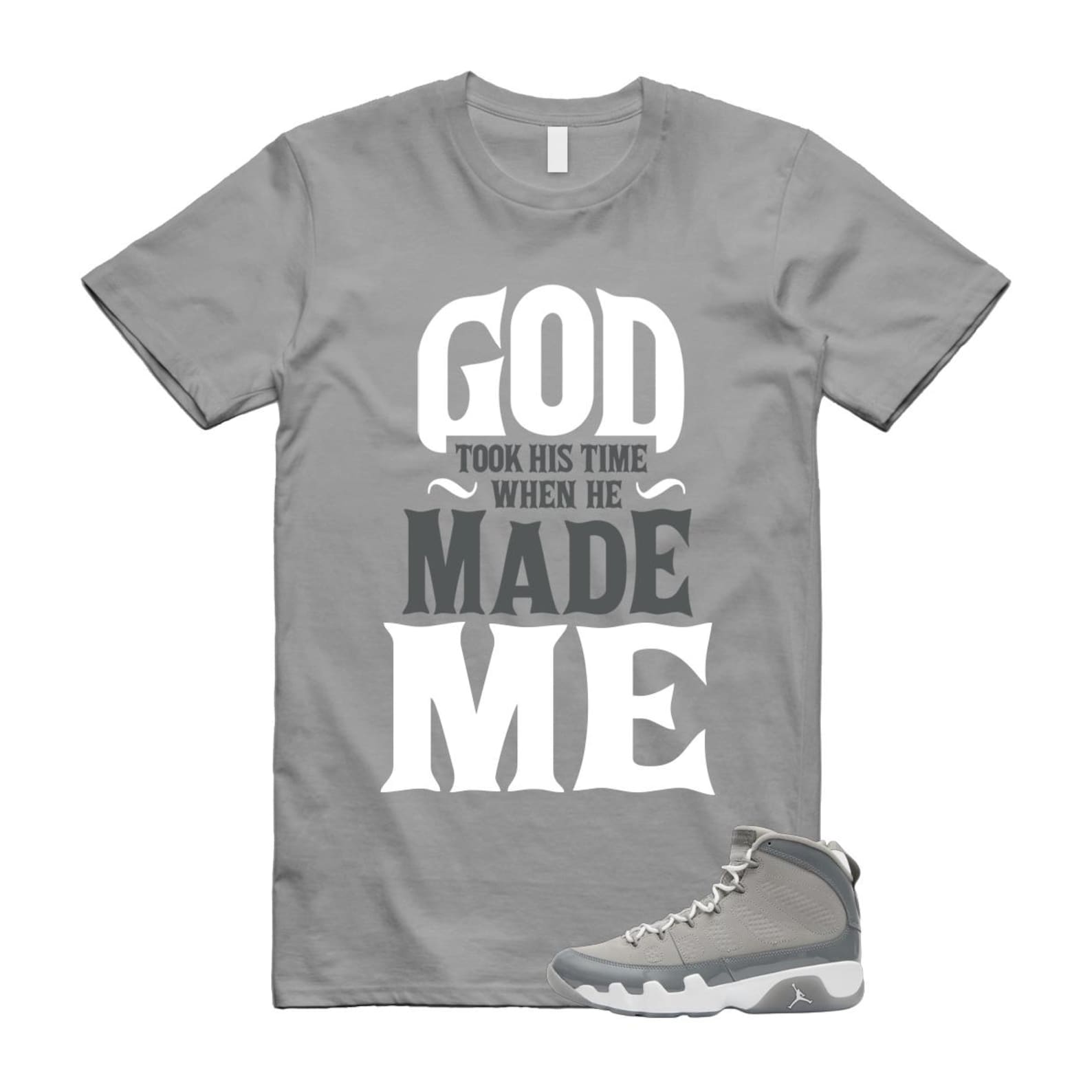 9 Cool Grey White 2025 T Shirt Match GTHT HV4794-011 T-Shirt, Sneaker Match Tee