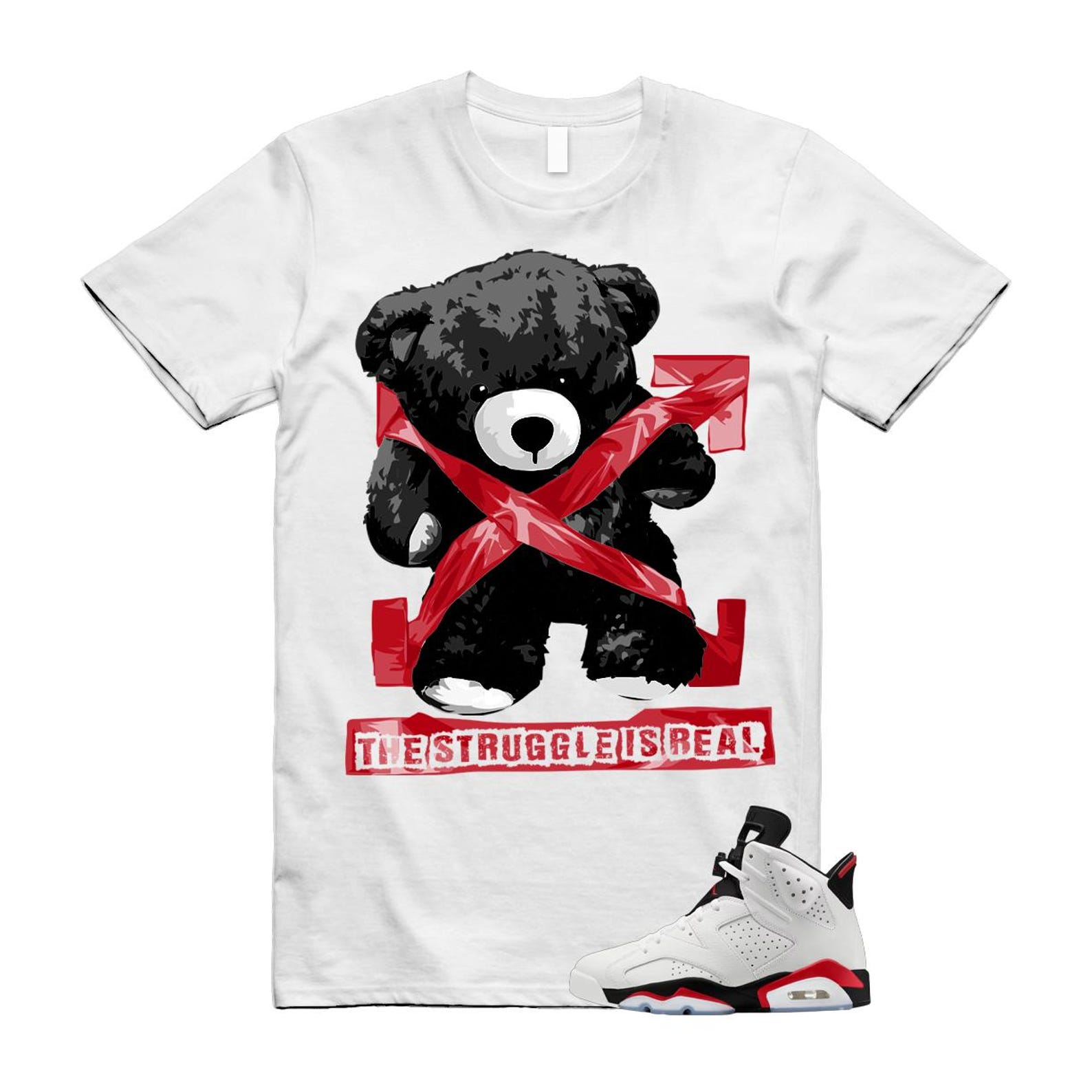 6 Fire Red Summit White Black T Shirt Match STRUG CT8529-120 T-Shirt, Sneaker Match Tee