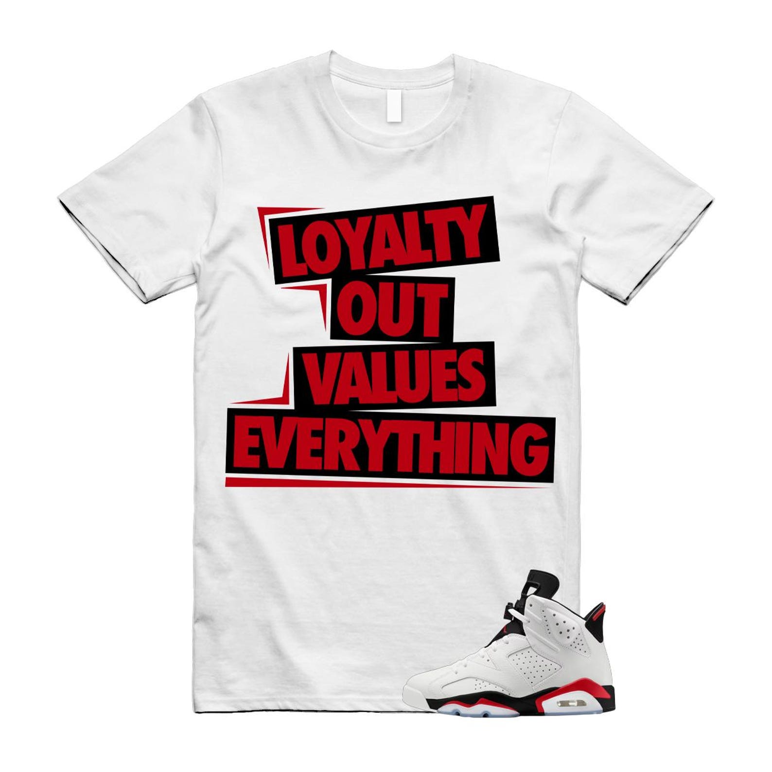 6 Fire Red Summit White Black T Shirt Match LOVE CT8529-120 T-Shirt, Sneaker Match Tee
