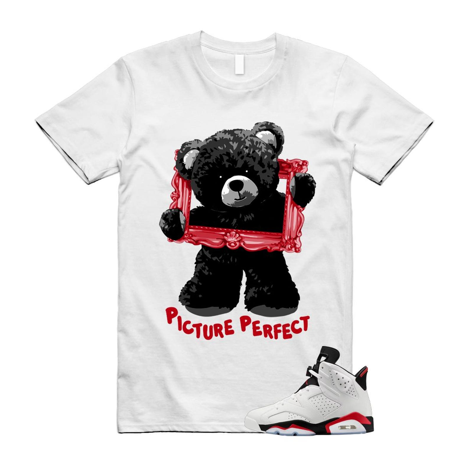6 Fire Red Summit White Black T Shirt Match PIC CT8529-120 T-Shirt, Sneaker Match Tee