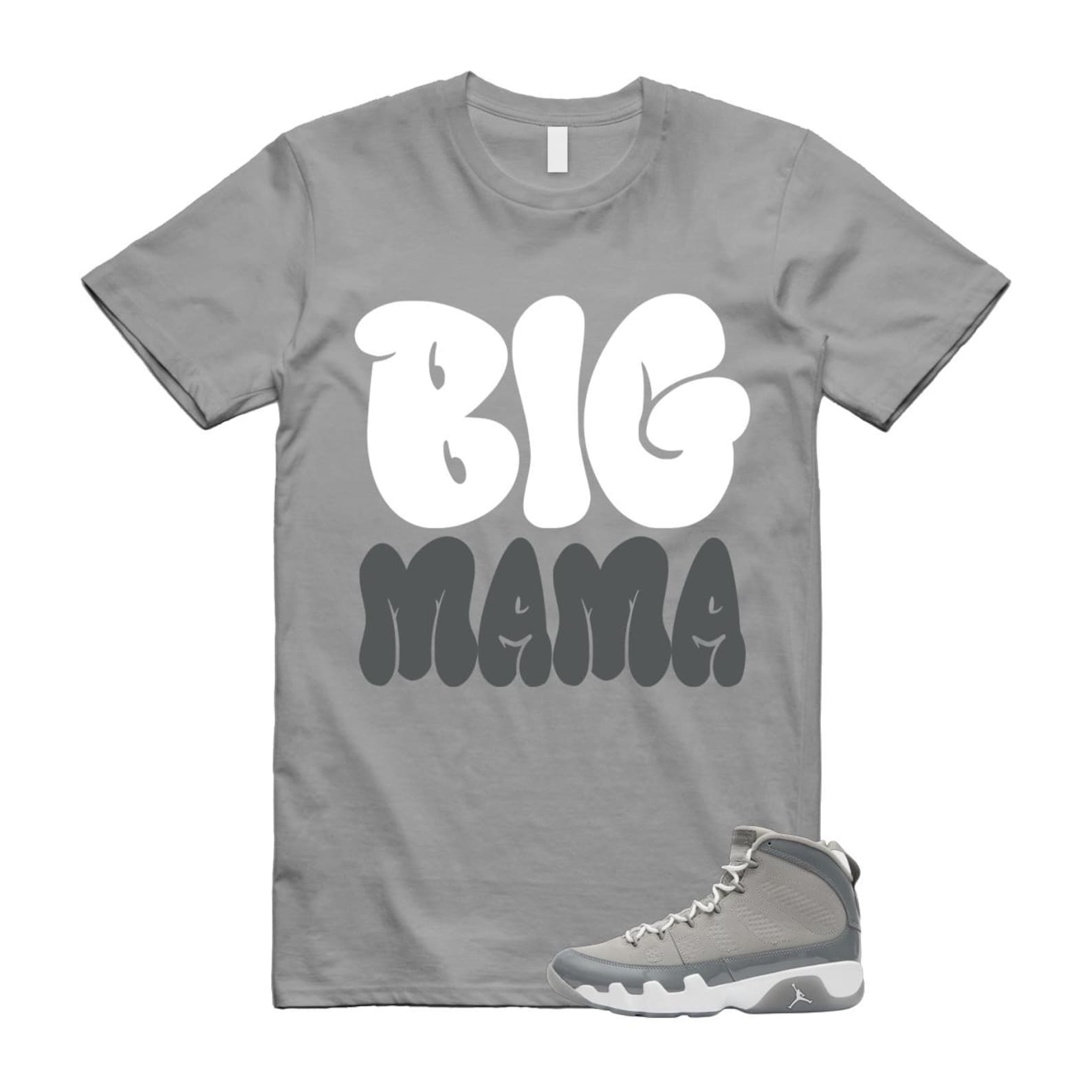9 Cool Grey White 2025 T Shirt Match MAMA HV4794-011 T-Shirt, Sneaker Match Tee