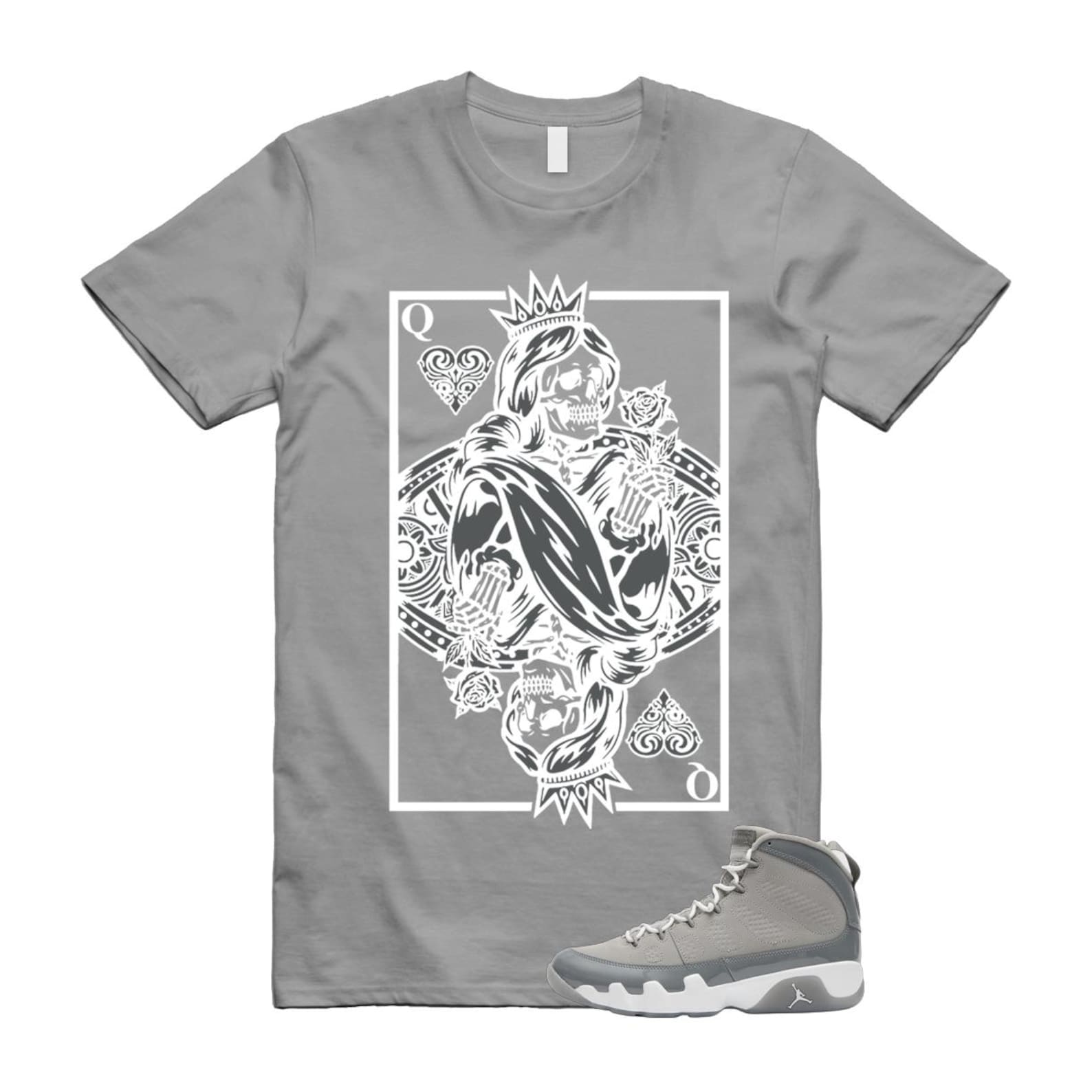 9 Cool Grey White 2025 T Shirt Match QC HV4794-011 T-Shirt, Sneaker Match Tee