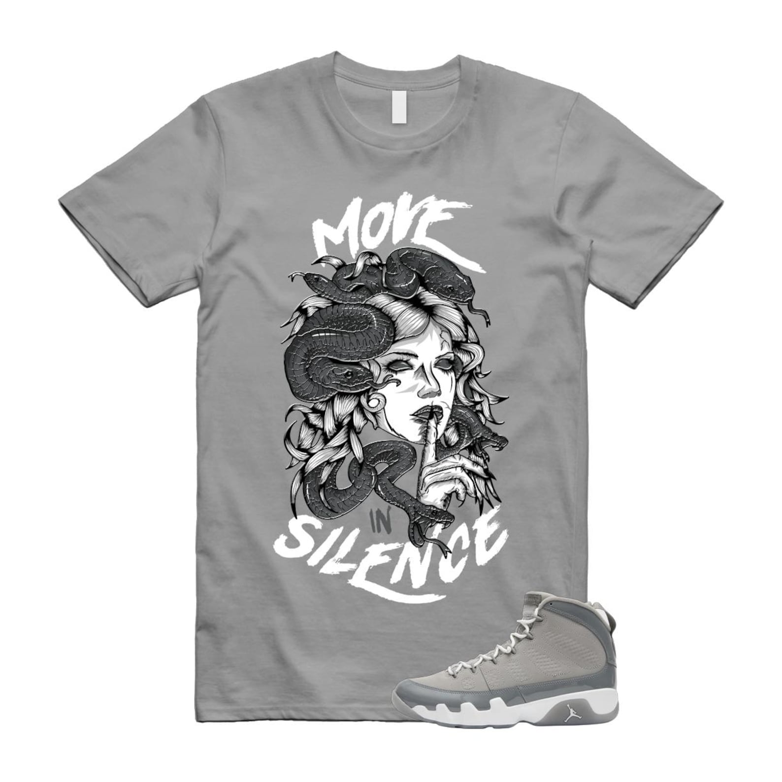 9 Cool Grey White 2025 T Shirt Match MIS HV4794-011 T-Shirt, Sneaker Match Tee