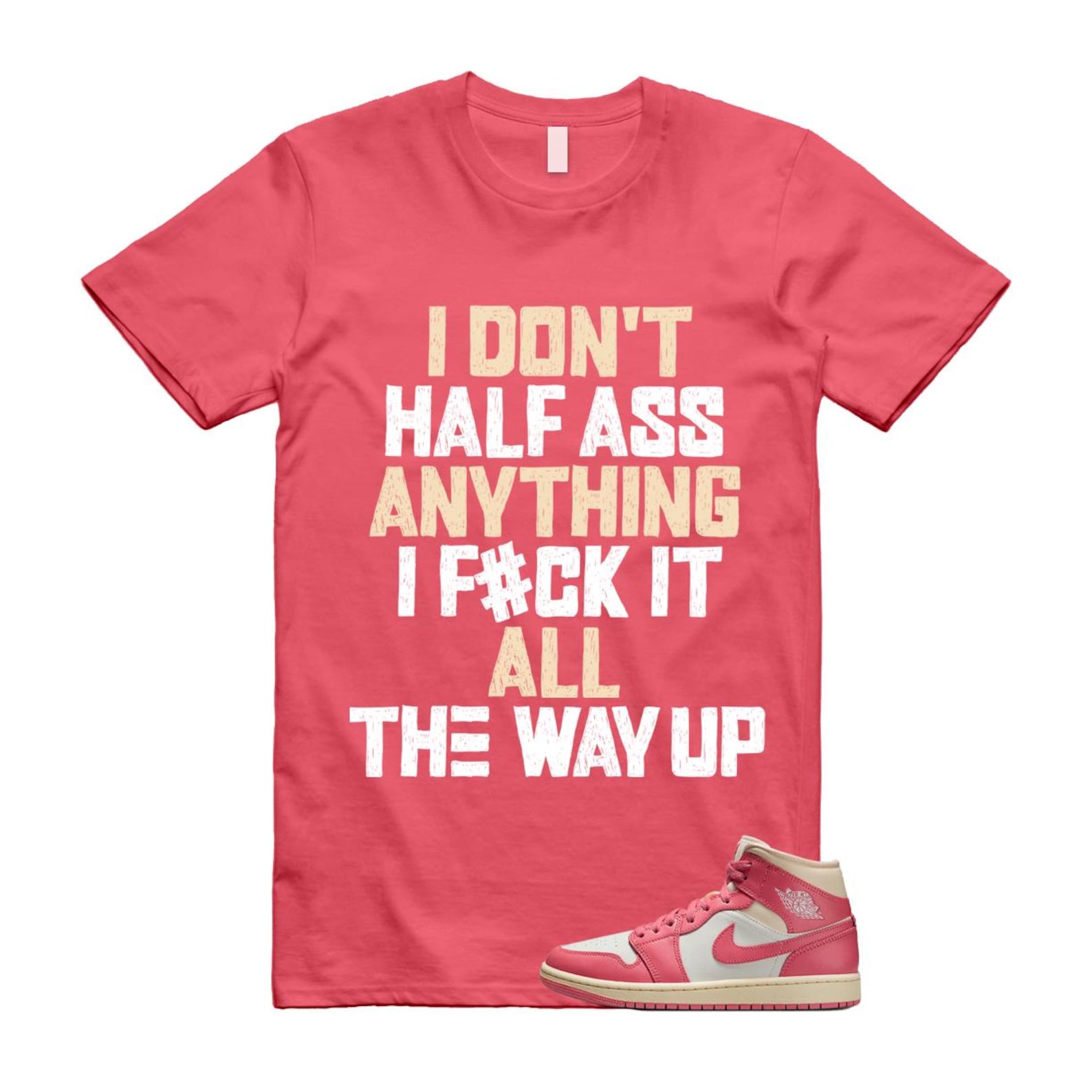 1 Guava Ice Muslin Pink Salt White Mid T Shirt Match HALF BQ6472-109 T-Shirt, Sneaker Match Tee