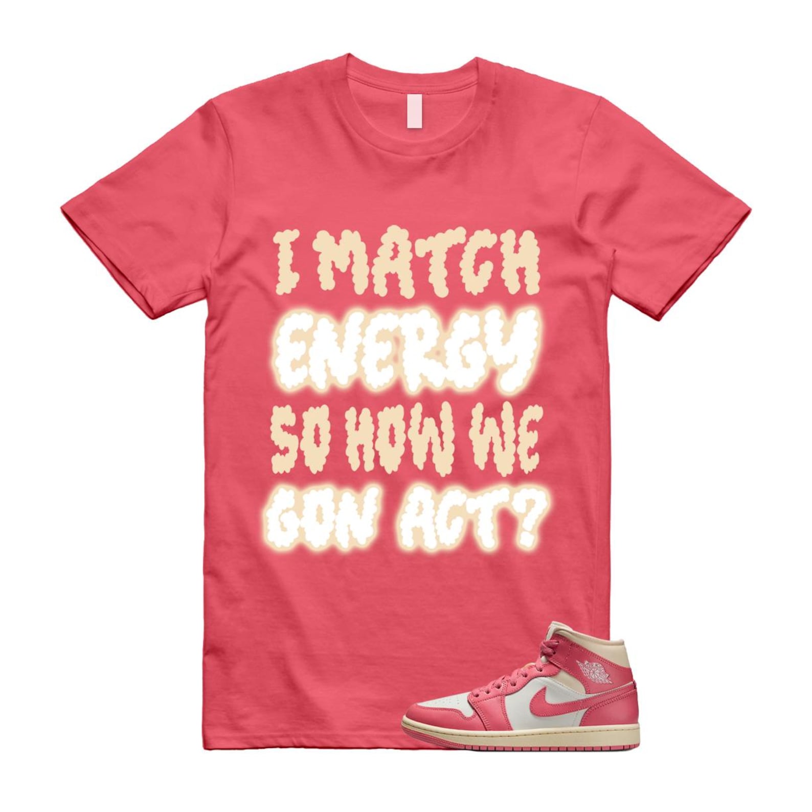 1 Guava Ice Muslin Pink Salt White Mid T Shirt Match MATCH BQ6472-109 T-Shirt, Sneaker Match Tee