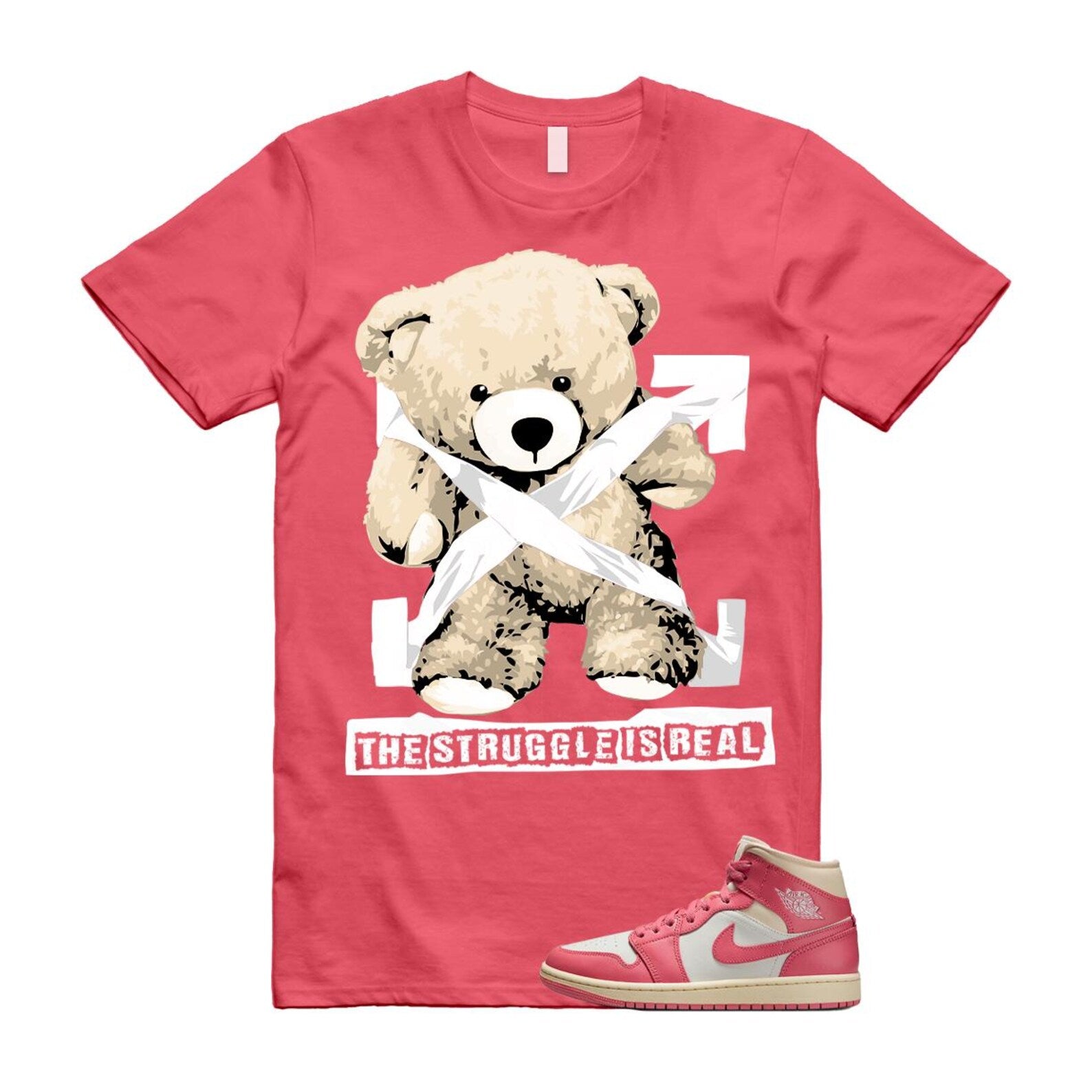 1 Guava Ice Muslin Pink Salt White Mid T Shirt Match STRUG BQ6472-109 T-Shirt, Sneaker Match Tee