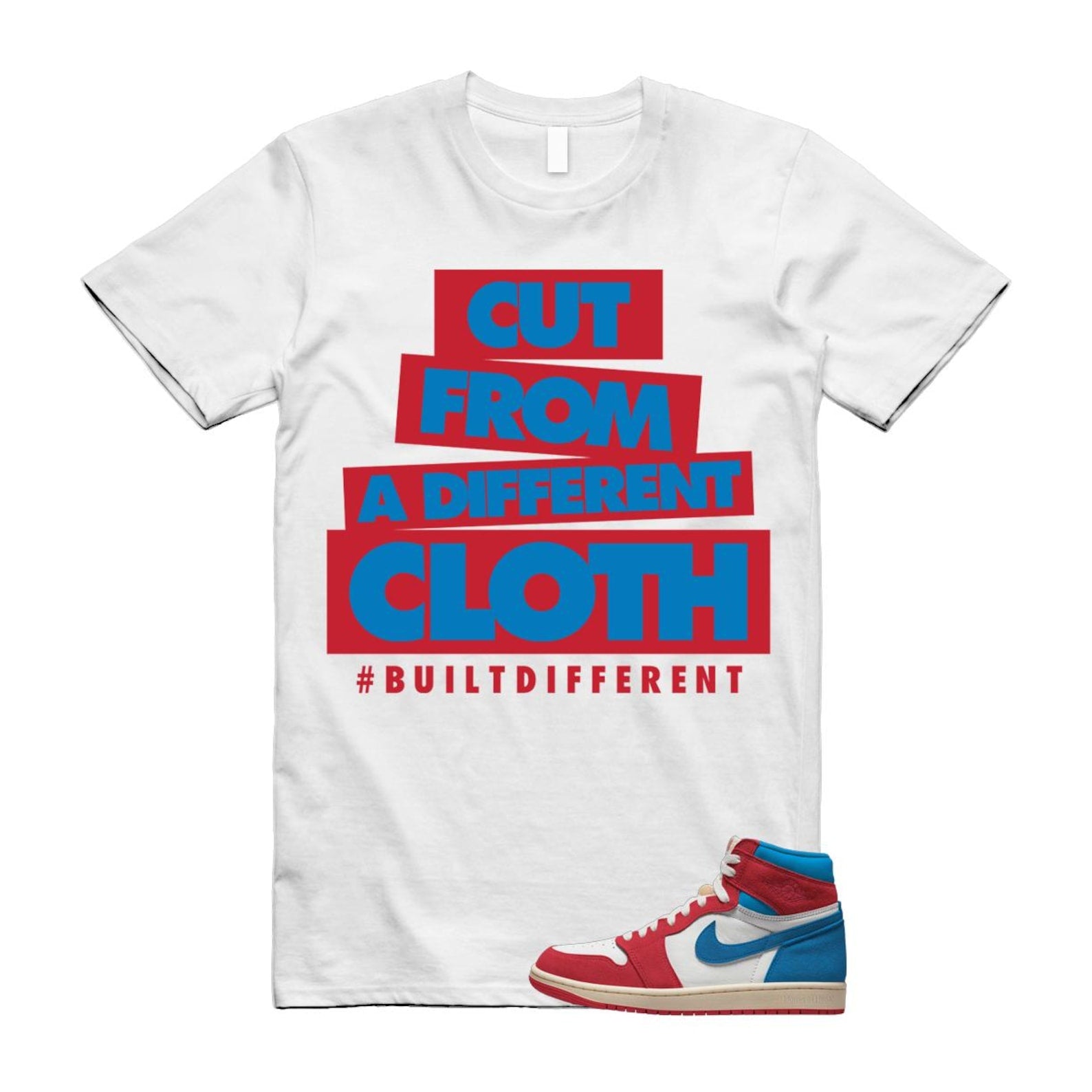 1 Red Dark Powder Blue Red Pale Vanilla Air T Shirt Match CLOTH FD2596-100 T-Shirt, Sneaker Match Tee