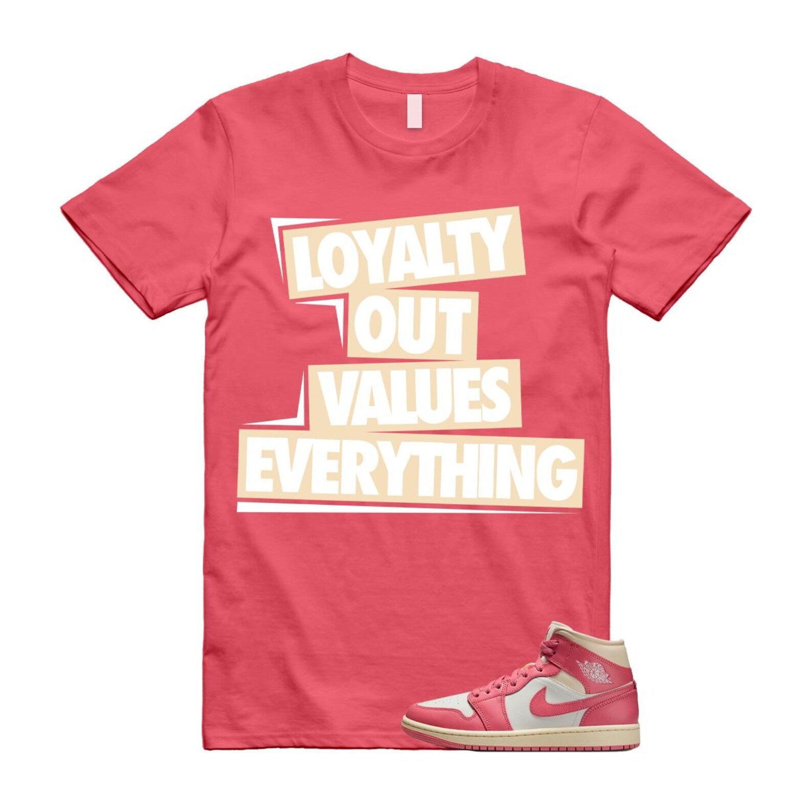 1 Guava Ice Muslin Pink Salt White Mid T Shirt Match LOVE BQ6472-109 T-Shirt, Sneaker Match Tee