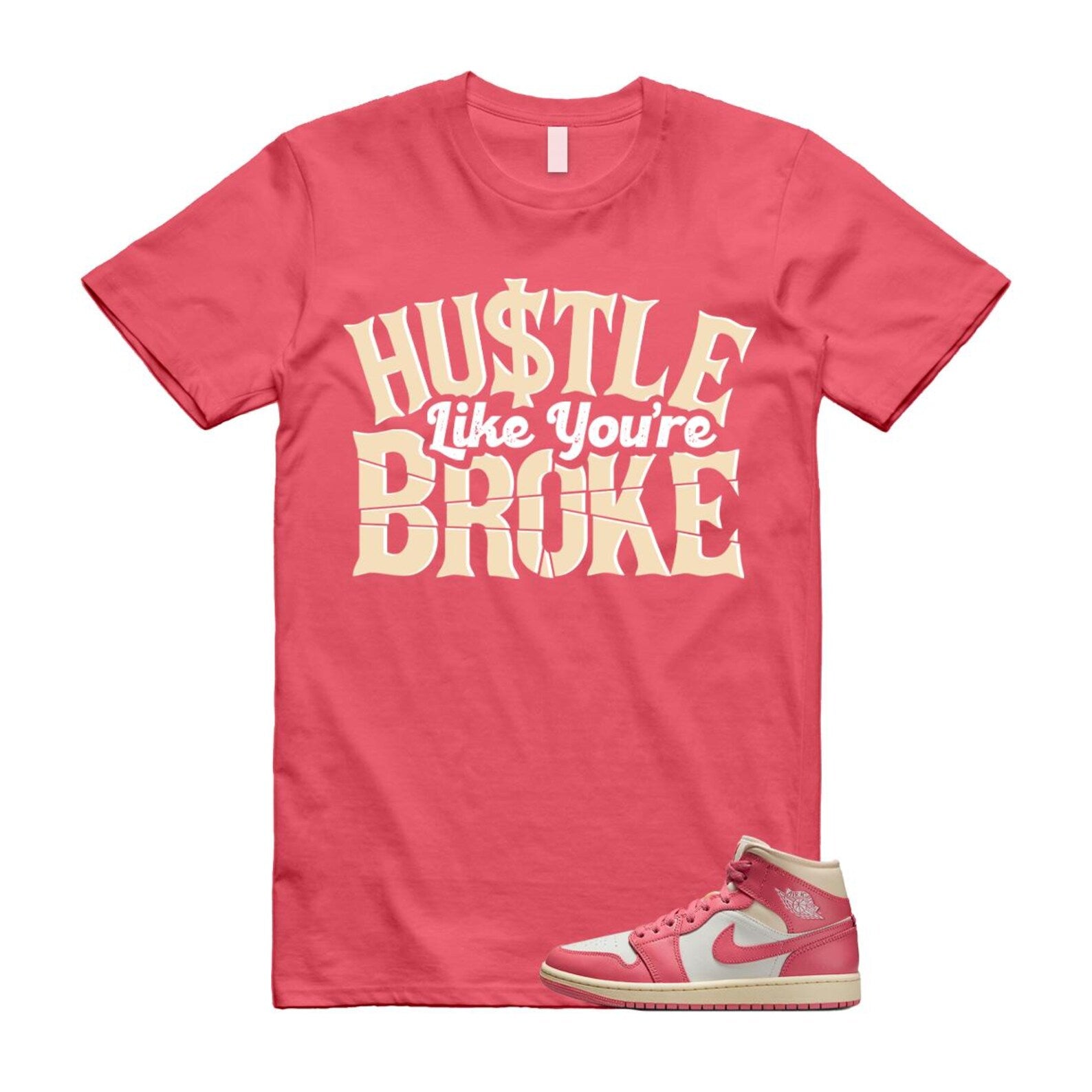1 Guava Ice Muslin Pink Salt White Mid T Shirt Match BROKE BQ6472-109 T-Shirt, Sneaker Match Tee