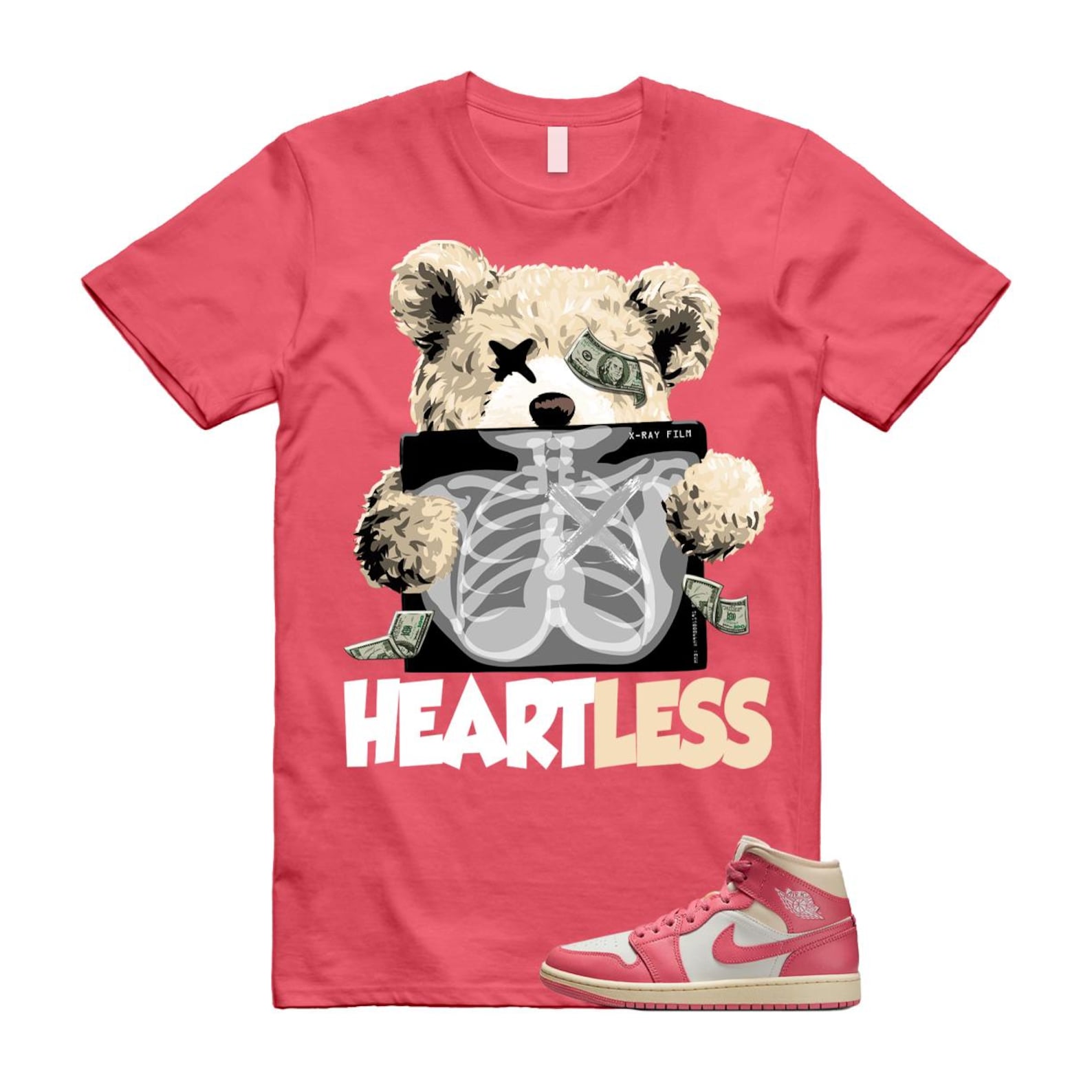1 Guava Ice Muslin Pink Salt White Mid T Shirt Match HEART BQ6472-109 T-Shirt, Sneaker Match Tee