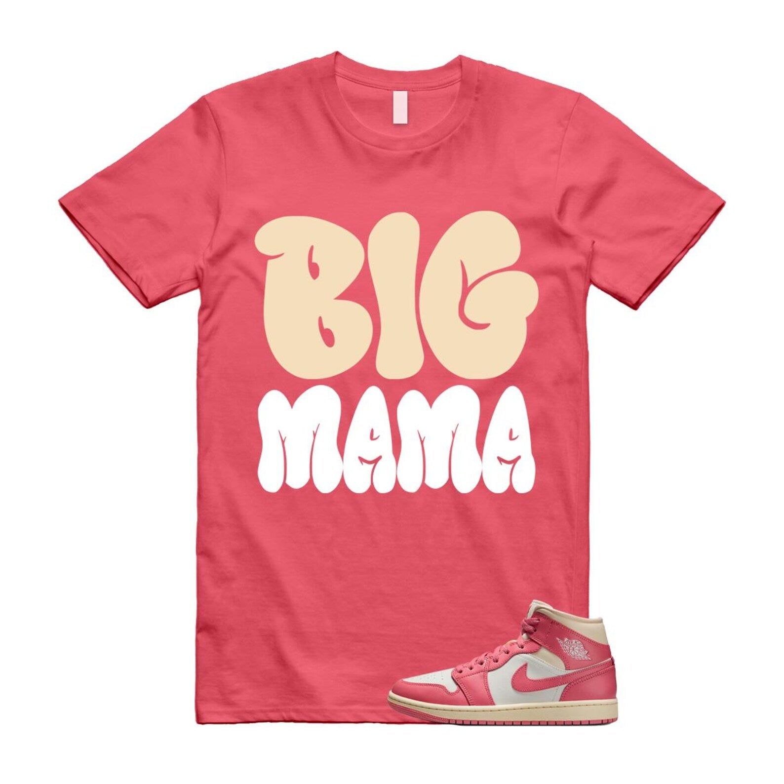 1 Guava Ice Muslin Pink Salt White Mid T Shirt Match MAMA BQ6472-109 T-Shirt, Sneaker Match Tee