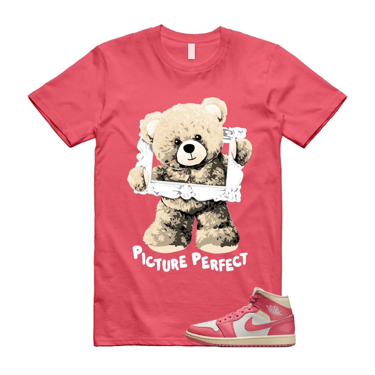 1 Guava Ice Muslin Pink Salt White Mid T Shirt Match PIC BQ6472-109 T-Shirt, Sneaker Match Tee