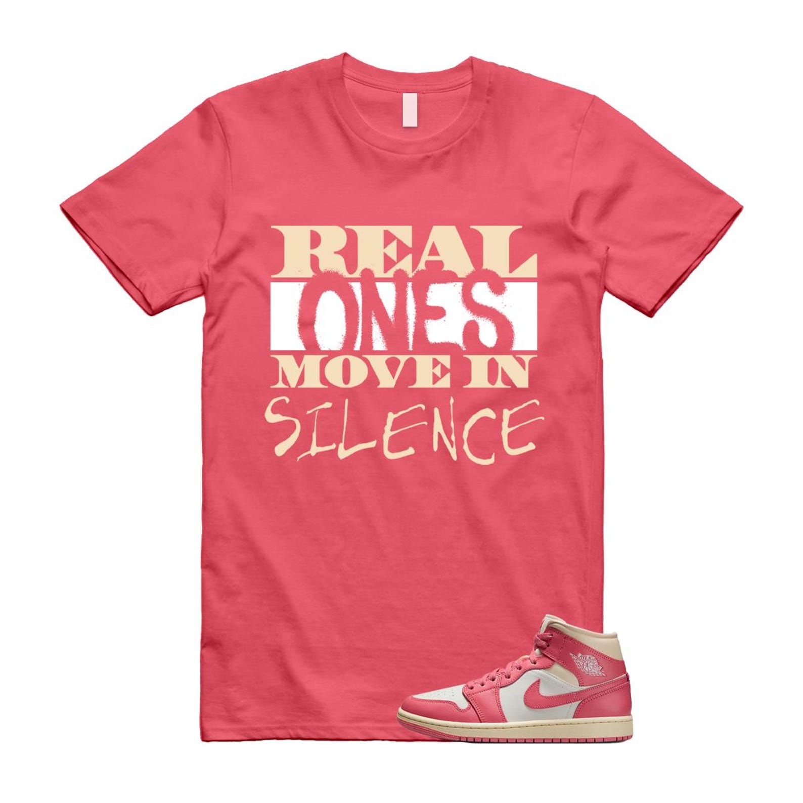 1 Guava Ice Muslin Pink Salt White Mid T Shirt Match REAL BQ6472-109 T-Shirt, Sneaker Match Tee