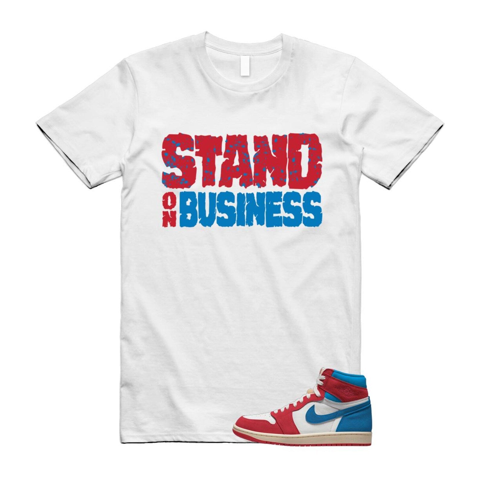 1 Red Dark Powder Blue Red Pale Vanilla Air T Shirt Match SOB FD2596-100 T-Shirt, Sneaker Match Tee
