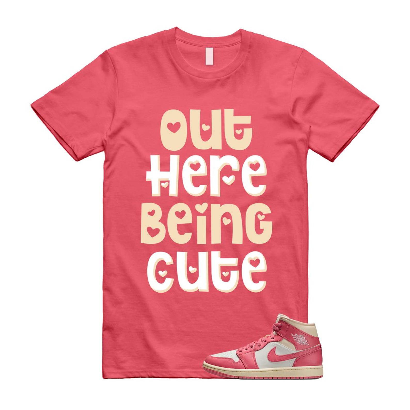 1 Guava Ice Muslin Pink Salt White Mid T Shirt Match OHBC BQ6472-109 T-Shirt, Sneaker Match Tee