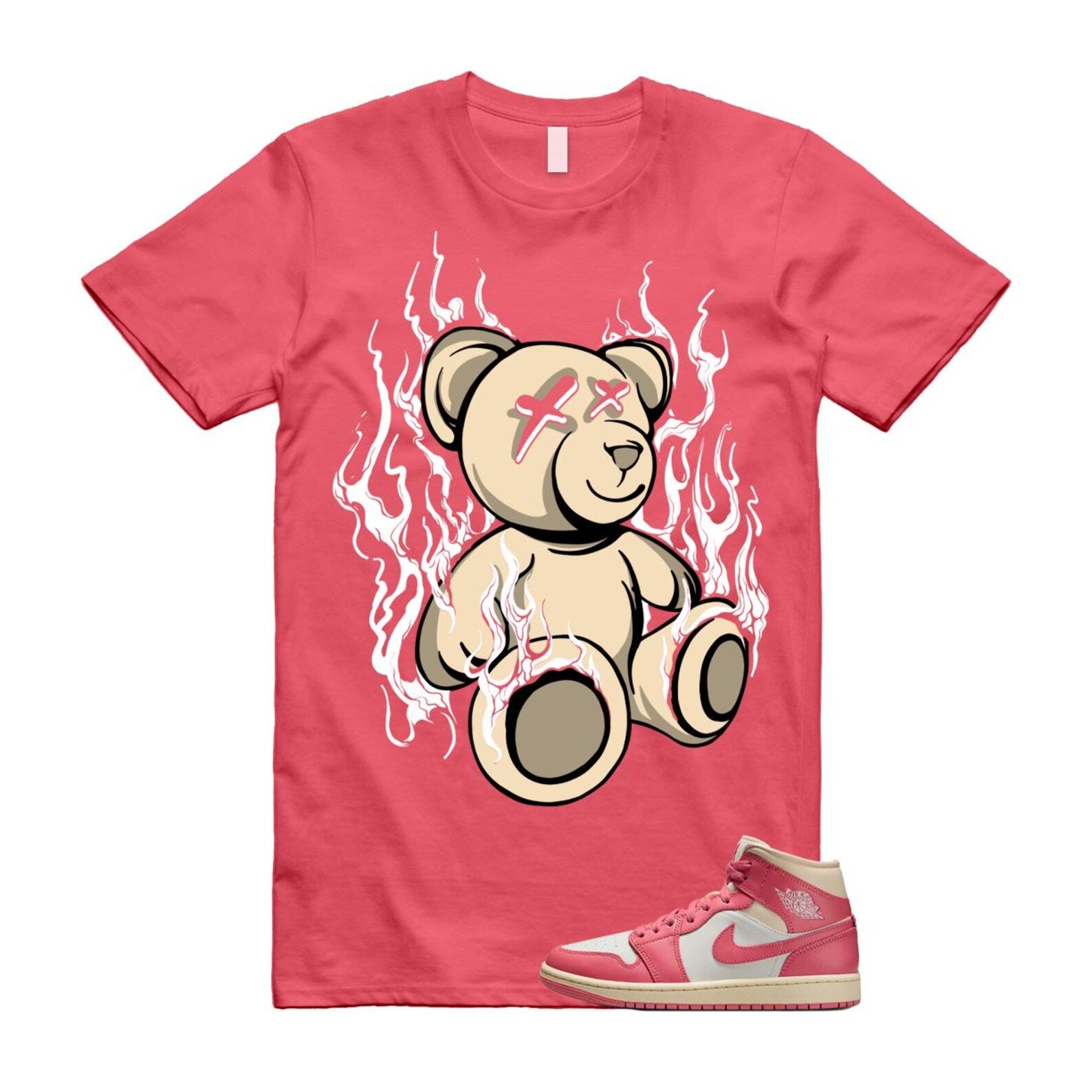 1 Guava Ice Muslin Pink Salt White Mid T Shirt Match LIT BQ6472-109 T-Shirt, Sneaker Match Tee