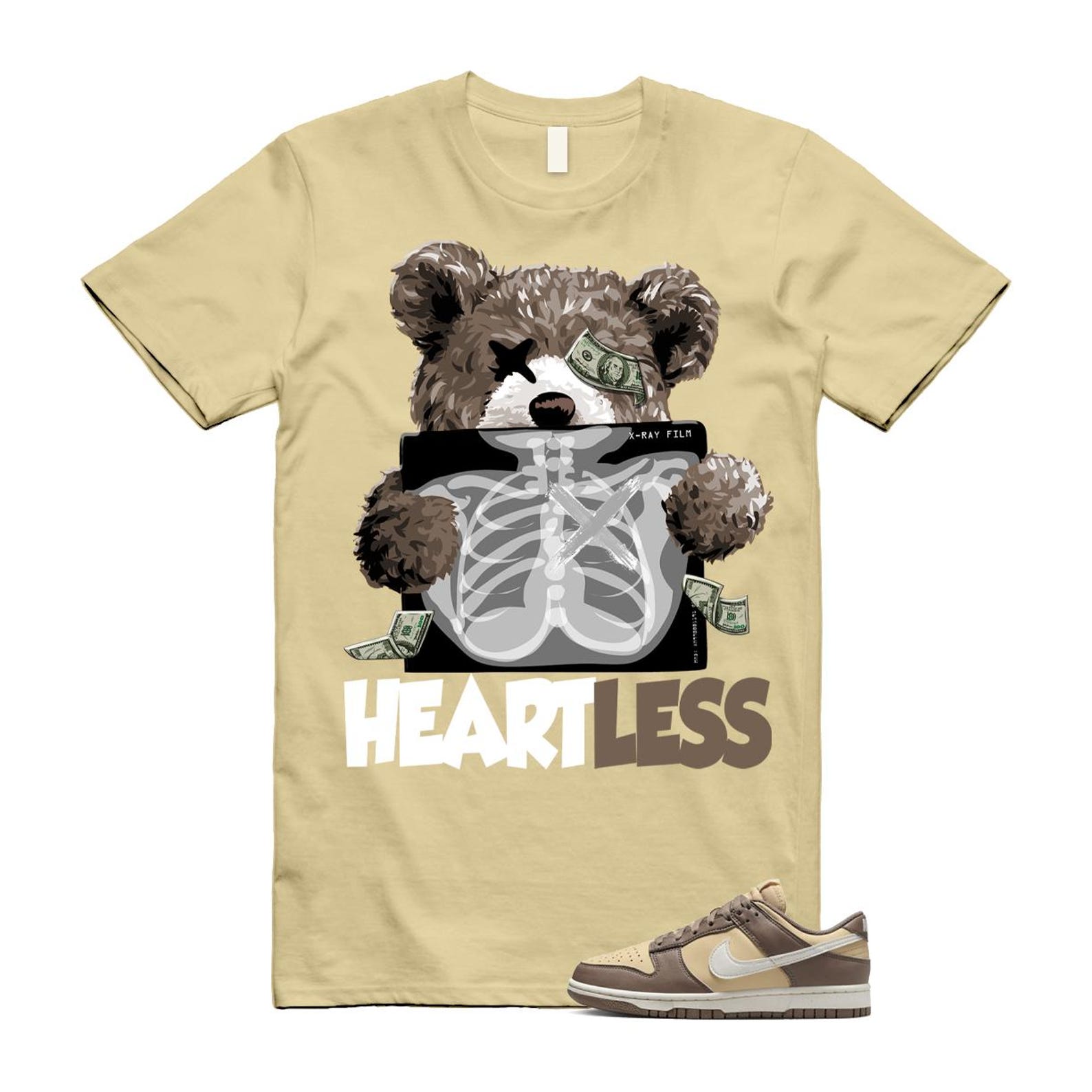 Dunk Mink Brown Sesame Coconut Milk Low Next Nature T Shirt Match HEART DD1873-201 T-Shirt, Sneaker Match Tee