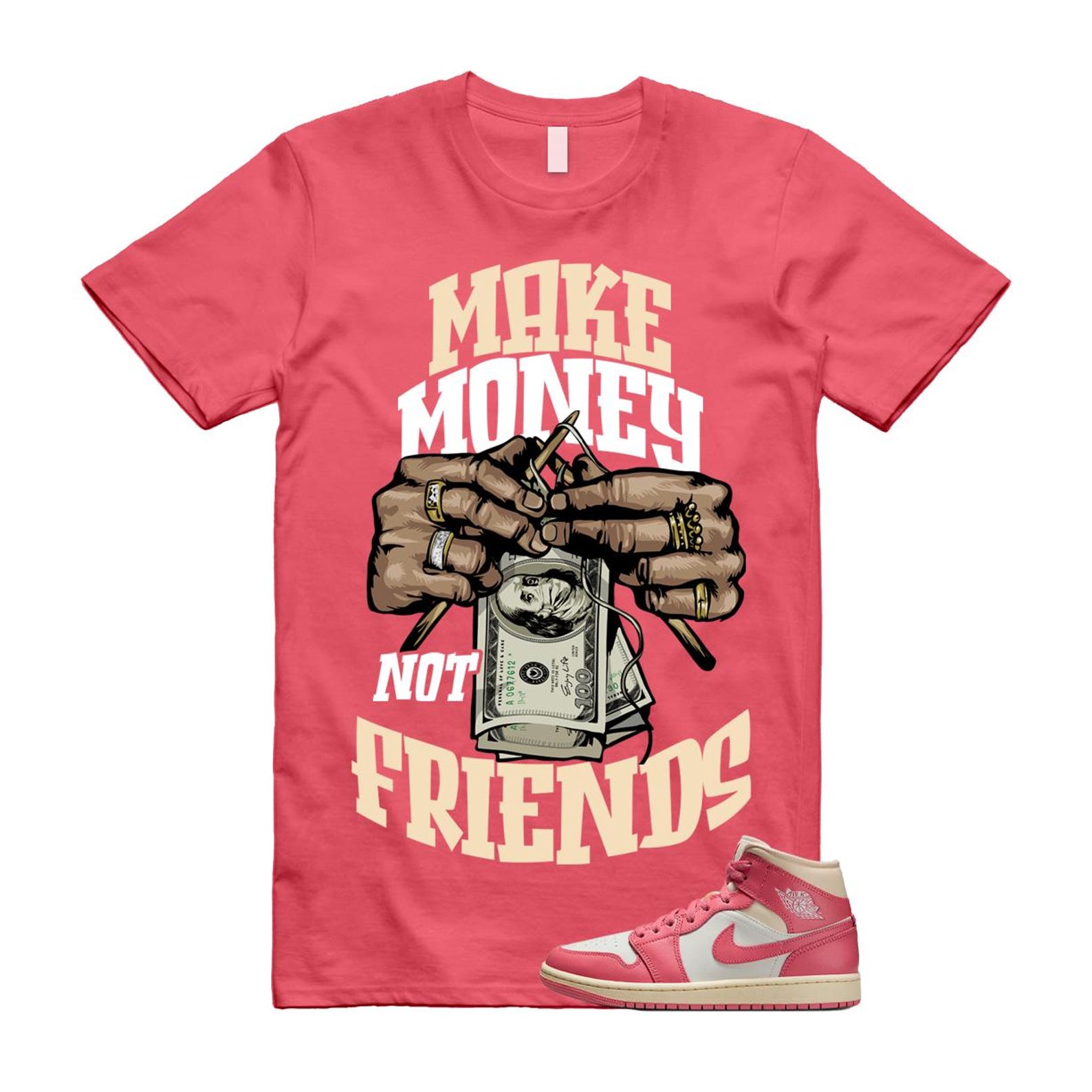 1 Guava Ice Muslin Pink Salt White Mid T Shirt Match MM BQ6472-109 T-Shirt, Sneaker Match Tee