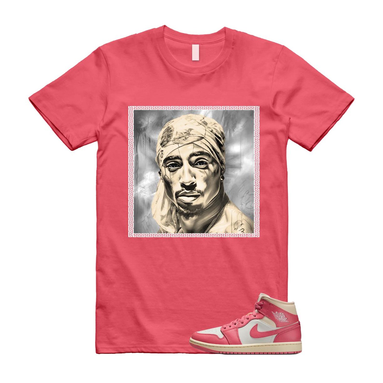 1 Guava Ice Muslin Pink Salt White Mid T Shirt Match PAC BQ6472-109 T-Shirt, Sneaker Match Tee