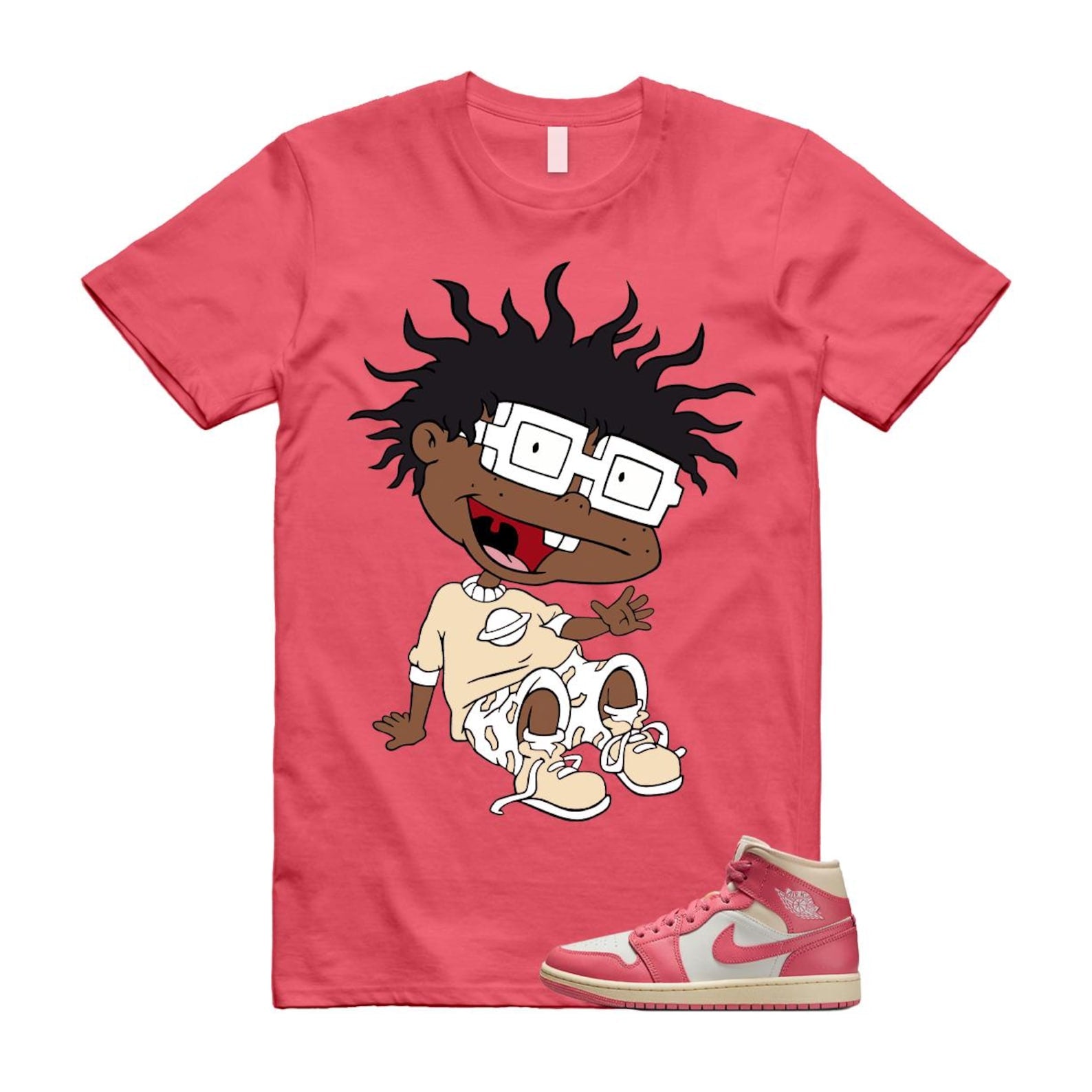 1 Guava Ice Muslin Pink Salt White Mid T Shirt Match FINSTER BQ6472-109 T-Shirt, Sneaker Match Tee