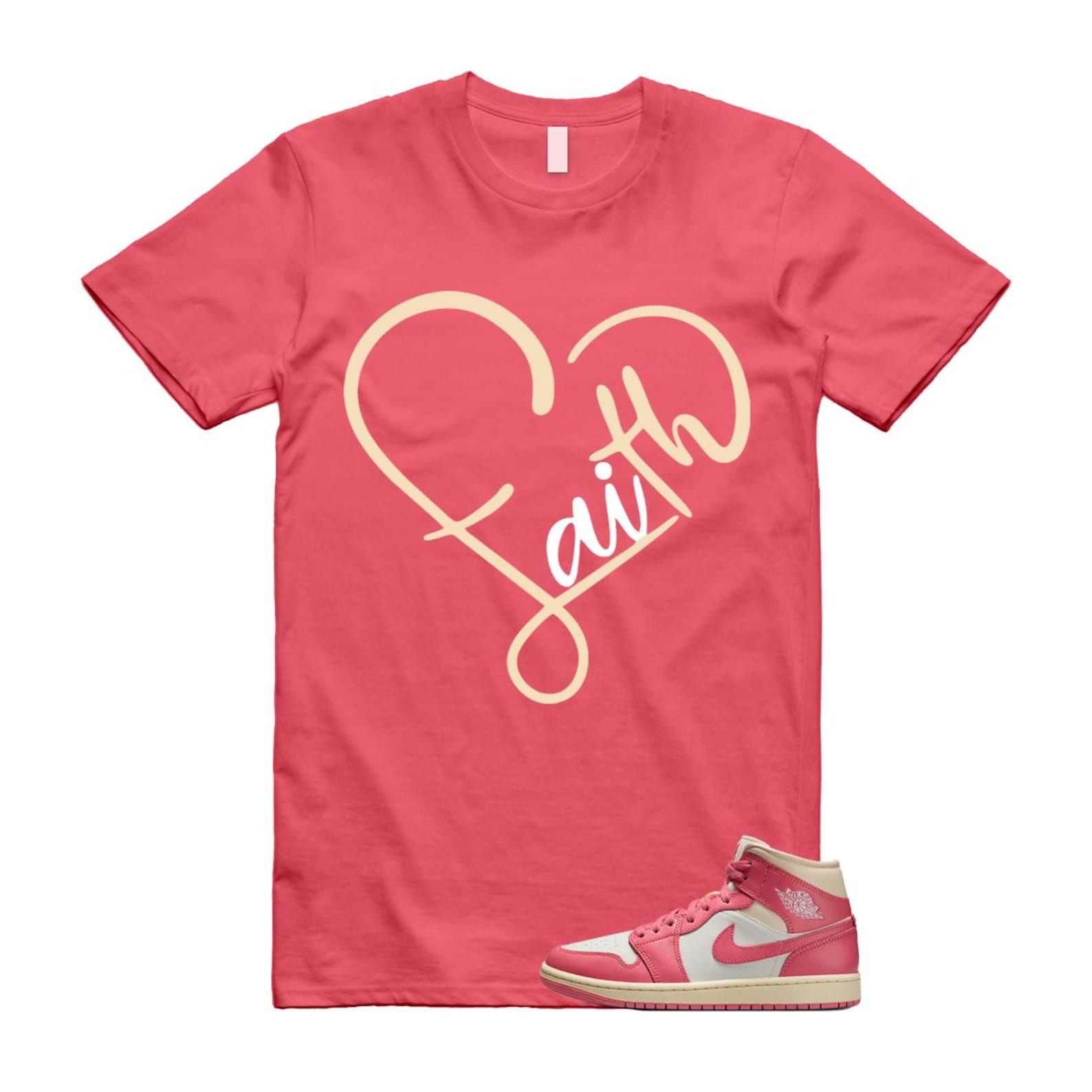 1 Guava Ice Muslin Pink Salt White Mid T Shirt Match FAITH BQ6472-109 T-Shirt, Sneaker Match Tee