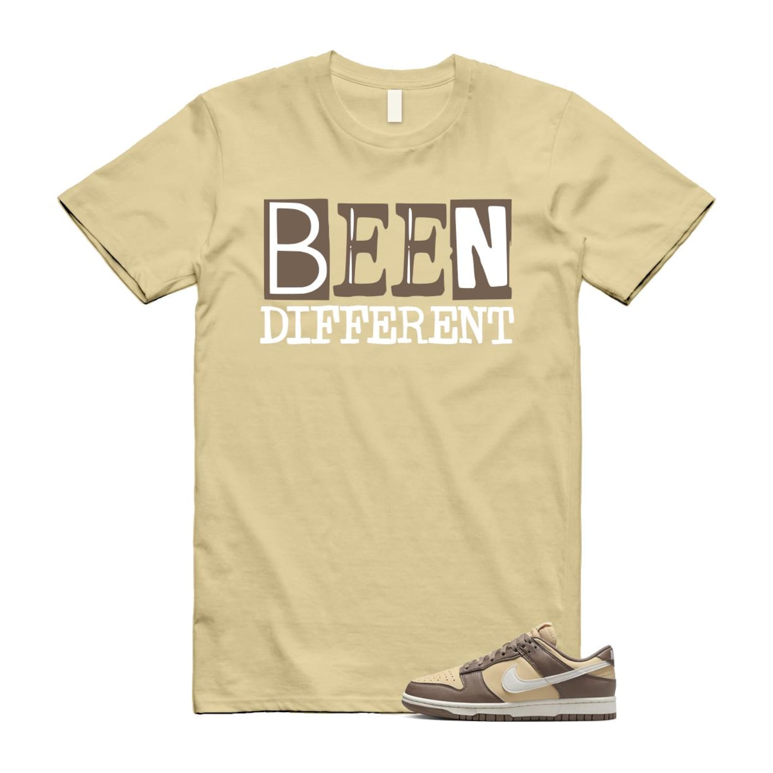 Dunk Mink Brown Sesame Coconut Milk Low Next Nature T Shirt Match BEEN DD1873-201 T-Shirt, Sneaker Match Tee