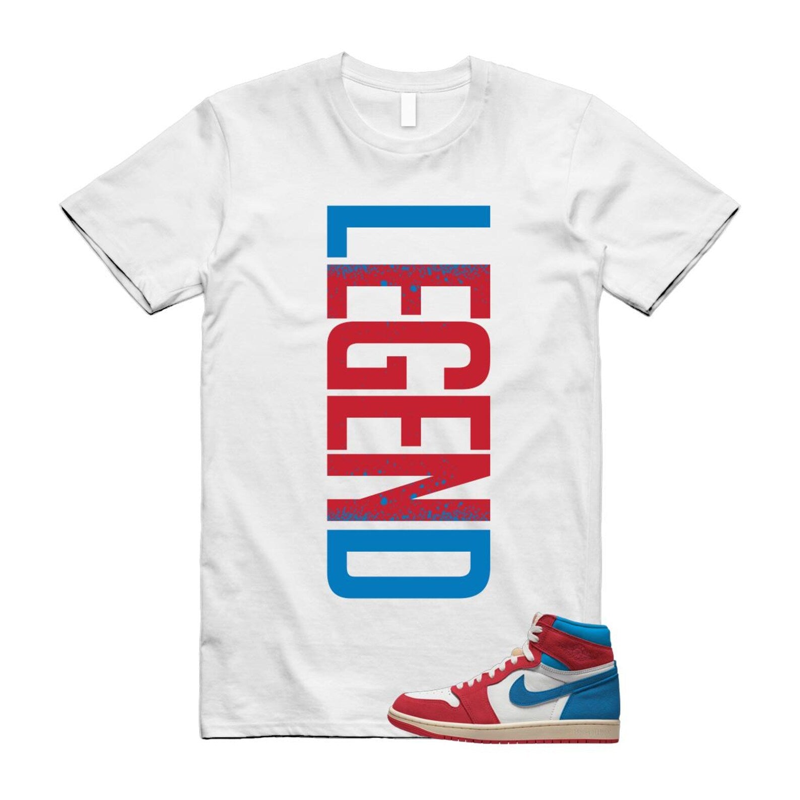 1 Red Dark Powder Blue Red Pale Vanilla Air T Shirt Match LEGEND FD2596-100 T-Shirt, Sneaker Match Tee