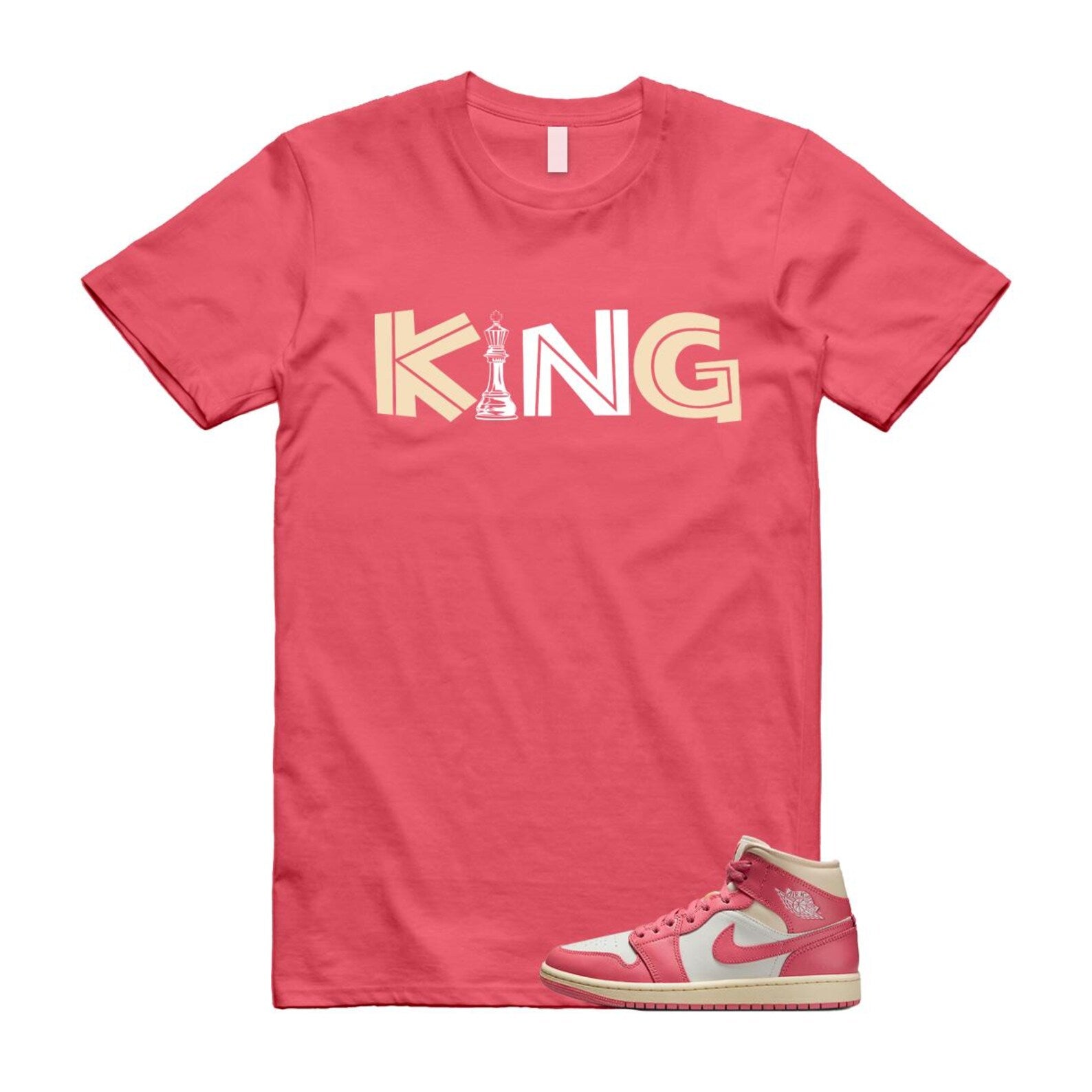 1 Guava Ice Muslin Pink Salt White Mid T Shirt Match KING BQ6472-109 T-Shirt, Sneaker Match Tee