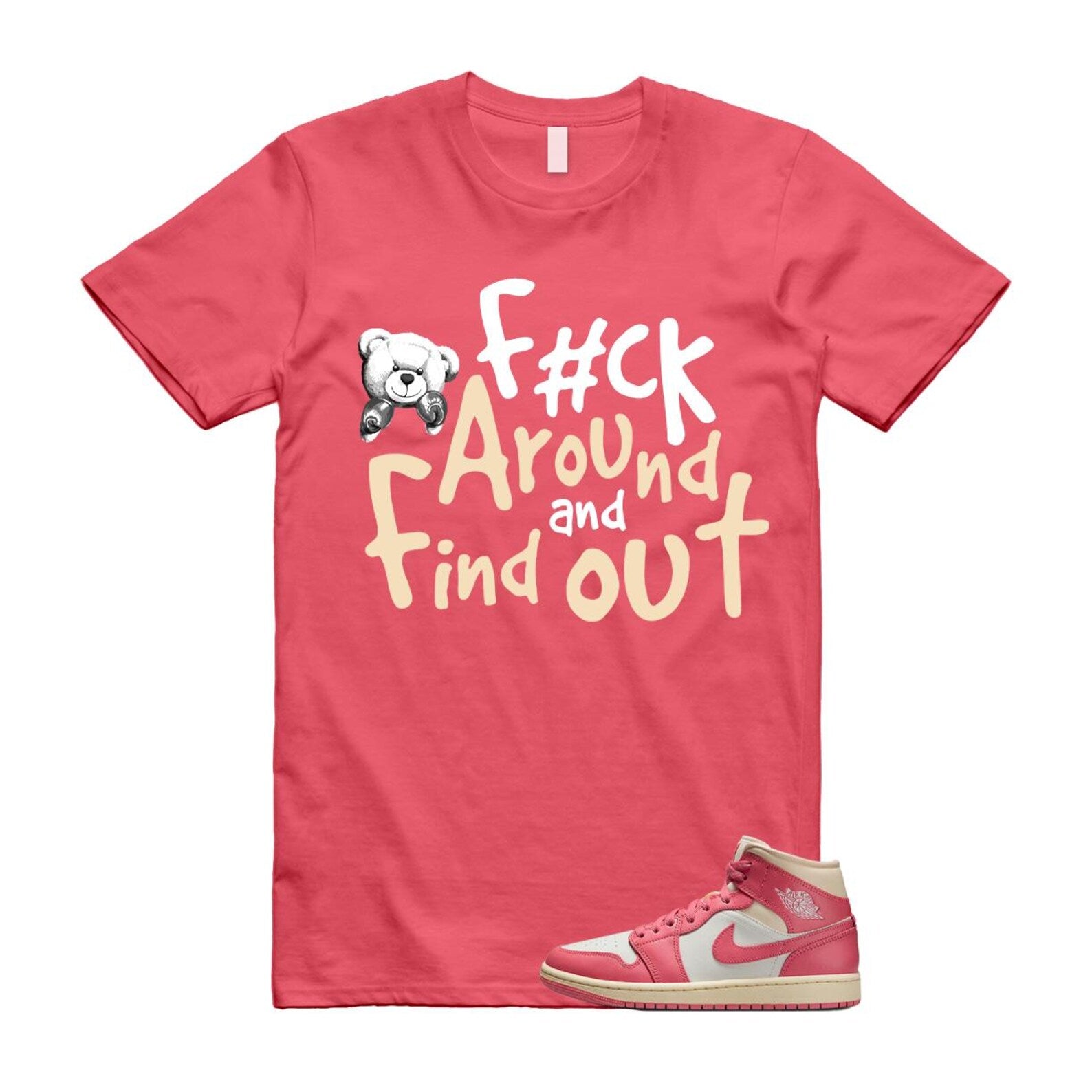 1 Guava Ice Muslin Pink Salt White Mid T Shirt Match FCK BQ6472-109 T-Shirt, Sneaker Match Tee