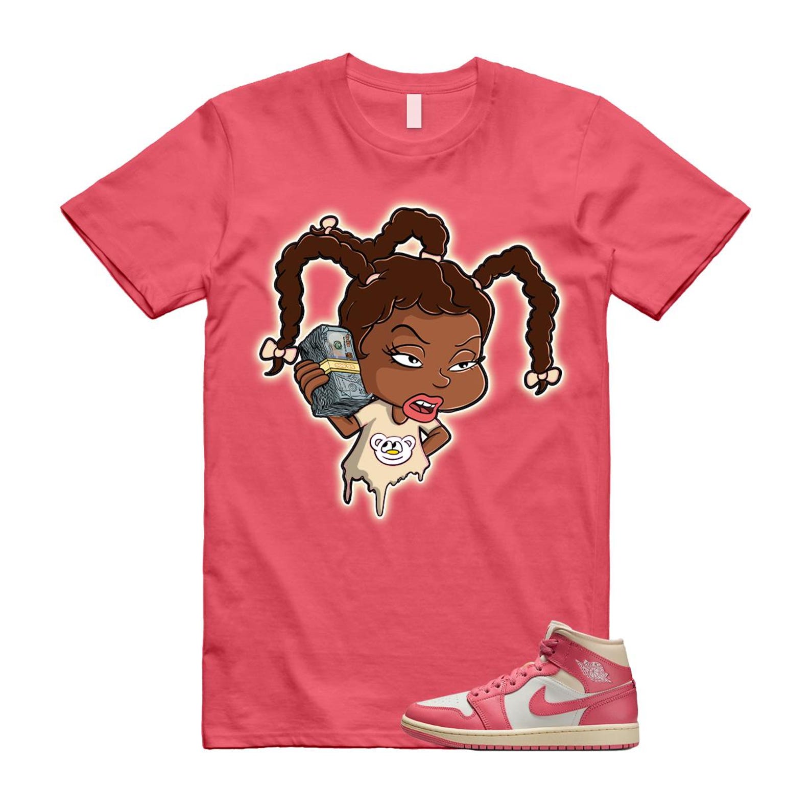 1 Guava Ice Muslin Pink Salt White Mid T Shirt Match SUSIE BQ6472-109 T-Shirt, Sneaker Match Tee