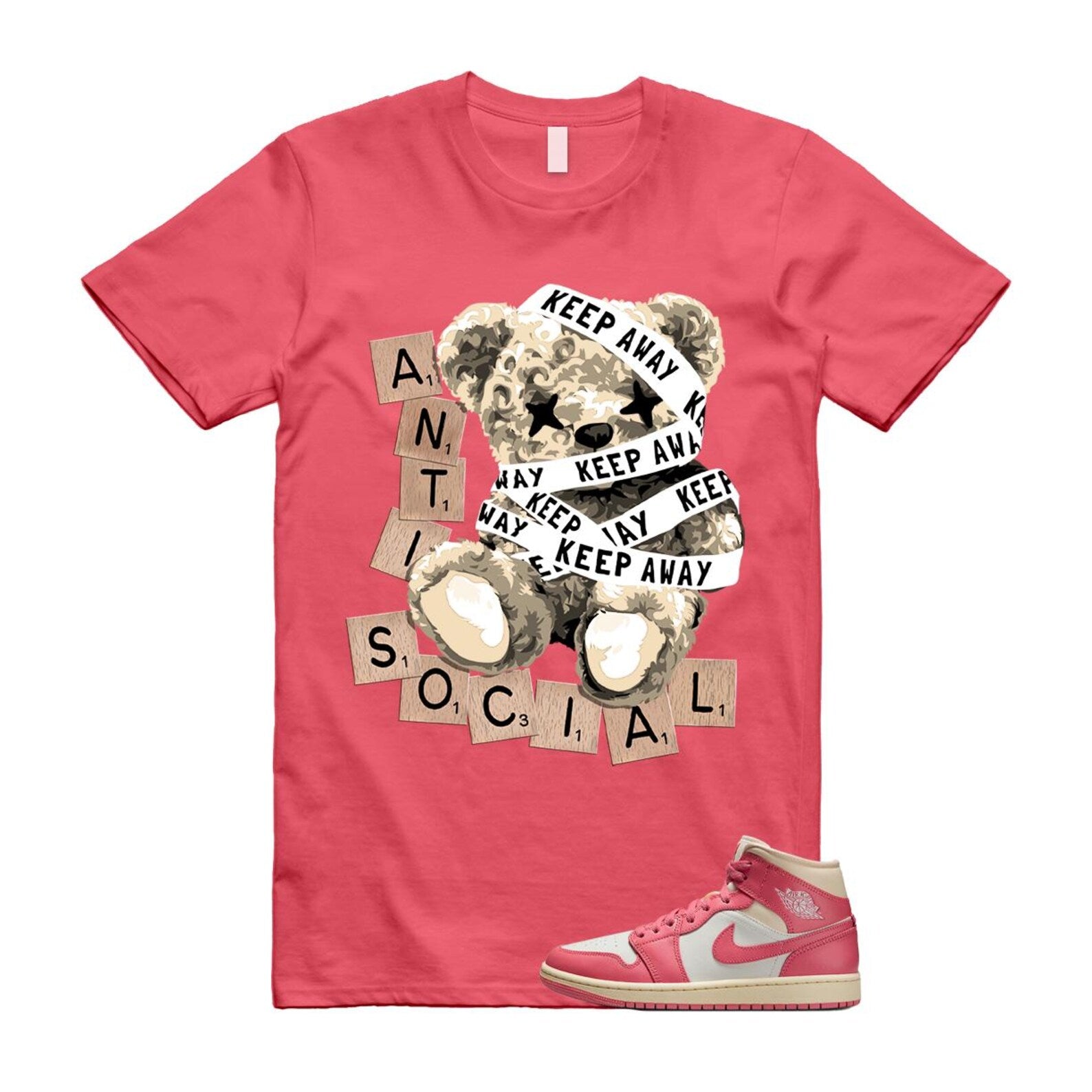 1 Guava Ice Muslin Pink Salt White Mid T Shirt Match ANTI BQ6472-109 T-Shirt, Sneaker Match Tee