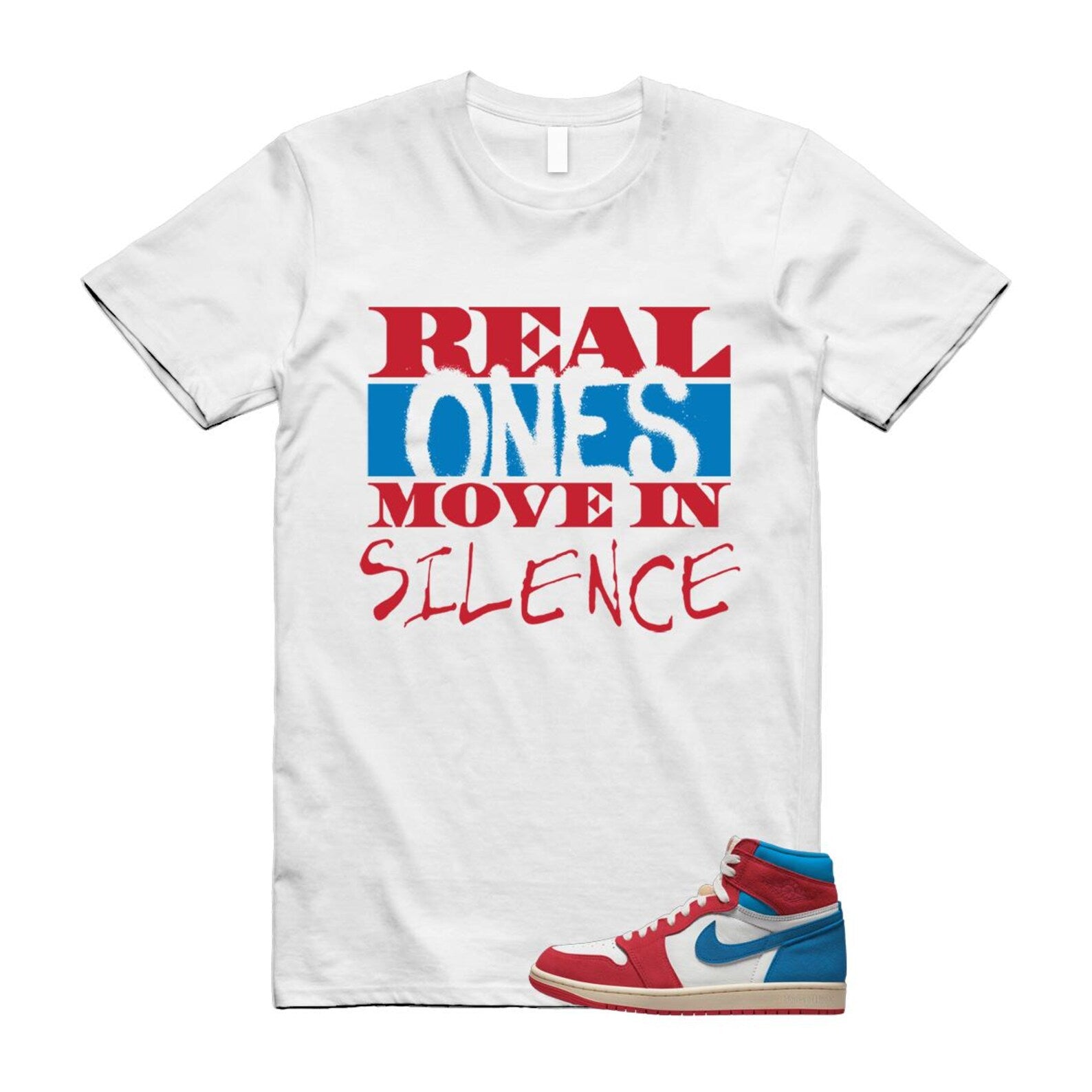 1 Red Dark Powder Blue Red Pale Vanilla Air T Shirt Match REAL FD2596-100 T-Shirt, Sneaker Match Tee