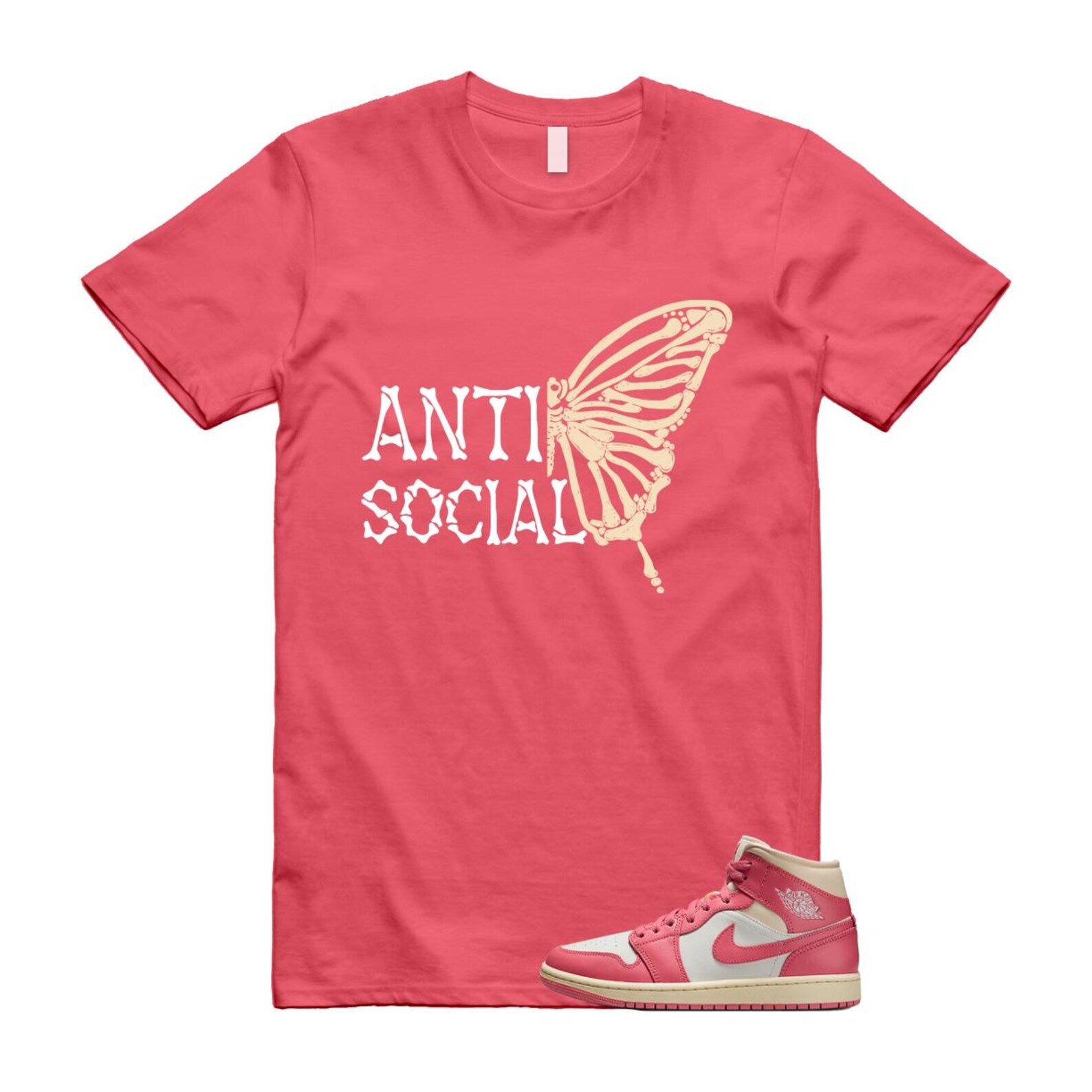 1 Guava Ice Muslin Pink Salt White Mid T Shirt Match ASB BQ6472-109 T-Shirt, Sneaker Match Tee