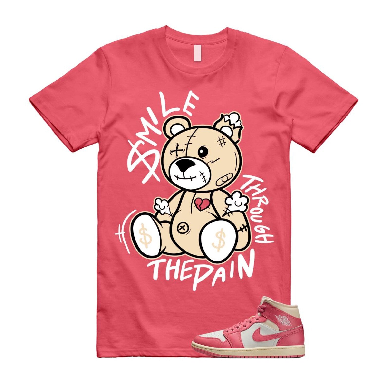 1 Guava Ice Muslin Pink Salt White Mid T Shirt Match SM2 BQ6472-109 T-Shirt, Sneaker Match Tee