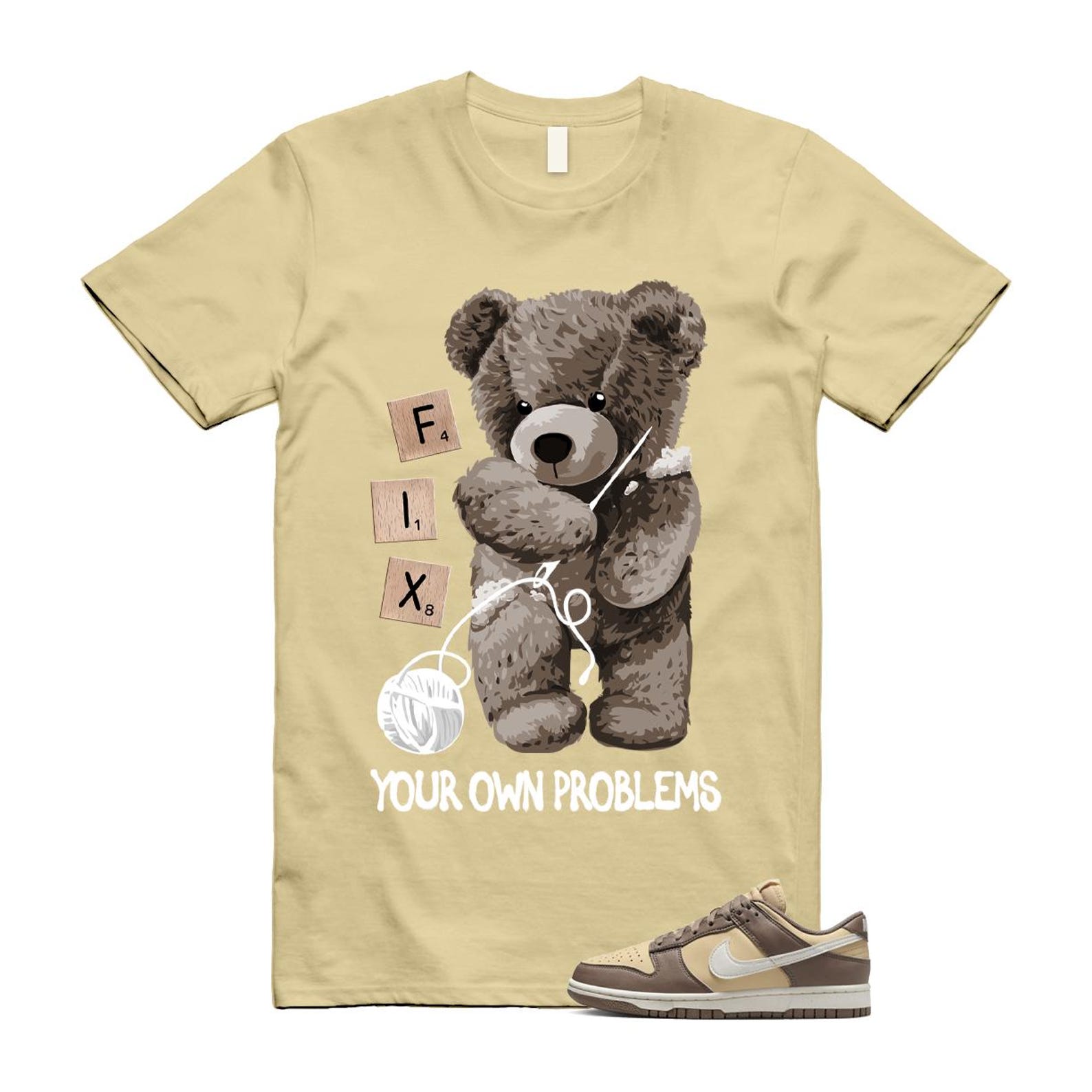 Dunk Mink Brown Sesame Coconut Milk Low Next Nature T Shirt Match FIX DD1873-201 T-Shirt, Sneaker Match Tee