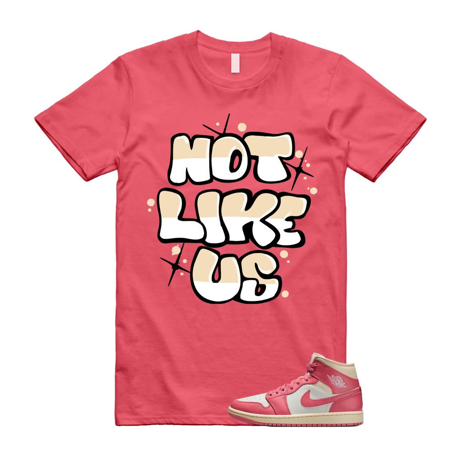 1 Guava Ice Muslin Pink Salt White Mid T Shirt Match NLU BQ6472-109 T-Shirt, Sneaker Match Tee