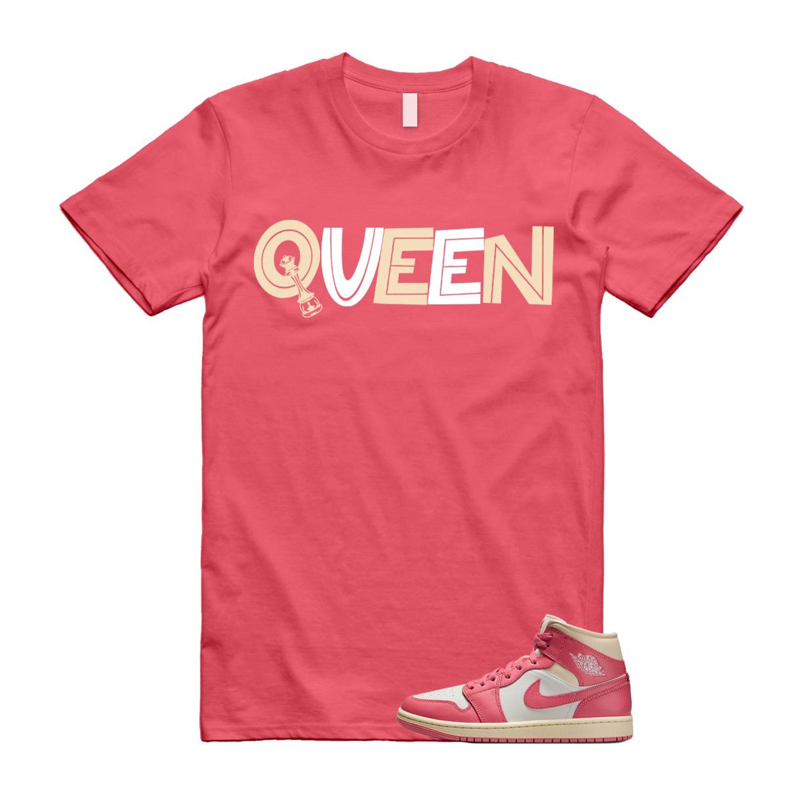 1 Guava Ice Muslin Pink Salt White Mid T Shirt Match QUEEN BQ6472-109 T-Shirt, Sneaker Match Tee