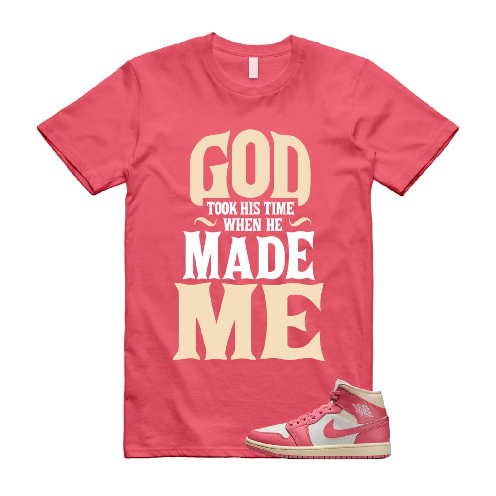 1 Guava Ice Muslin Pink Salt White Mid T Shirt Match GTHT BQ6472-109 T-Shirt, Sneaker Match Tee