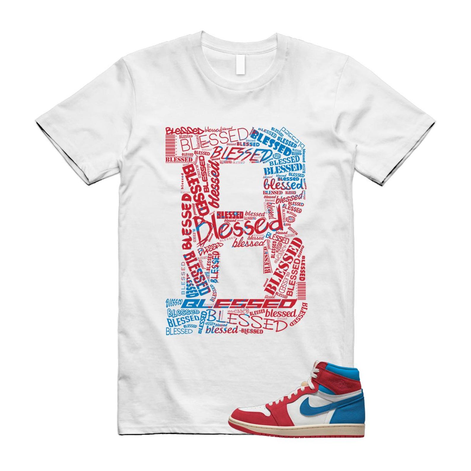 1 Red Dark Powder Blue Red Pale Vanilla Air T Shirt Match B BLS FD2596-100 T-Shirt, Sneaker Match Tee