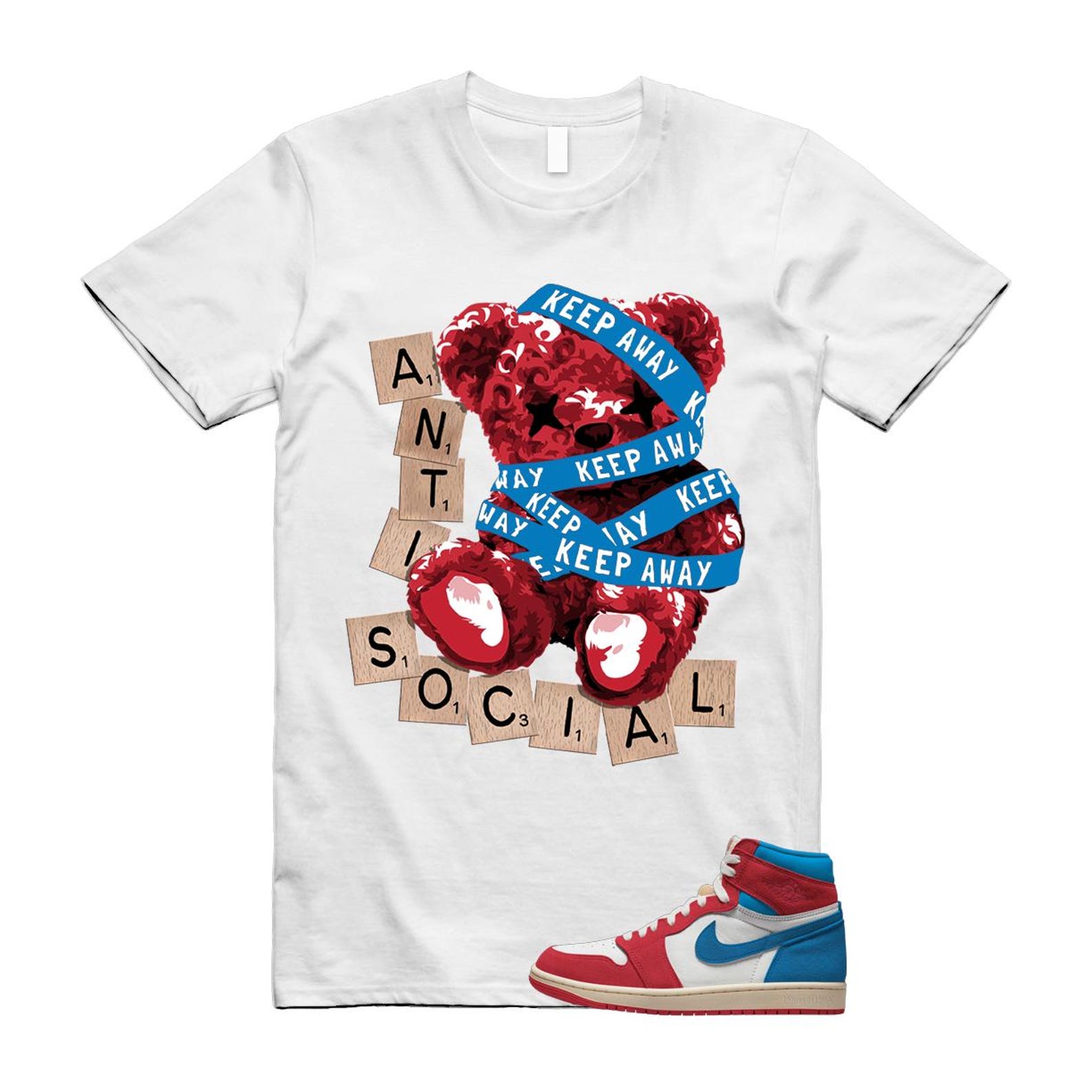 1 Red Dark Powder Blue Red Pale Vanilla Air T Shirt Match ANTI FD2596-100 T-Shirt, Sneaker Match Tee