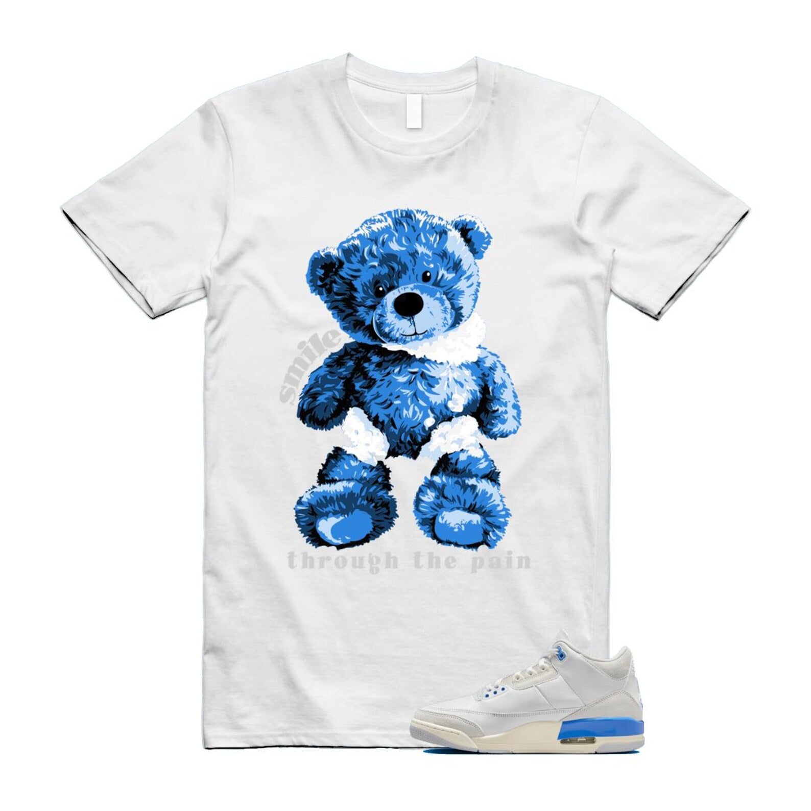3 Lucky Shorts White Hydrogen Legend Blue Photon Dust T Shirt Match SMILE CT8532-101 T-Shirt, Sneaker Match Tee