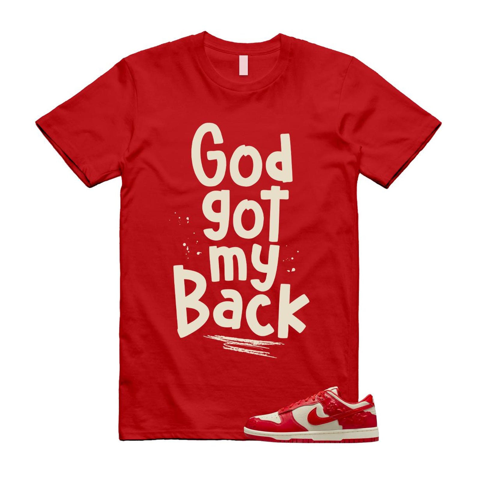Dunk Red Roses Coconut Milk Pale Ivory Low T Shirt Match GOD HF1986-100 T-Shirt, Sneaker Match Tee