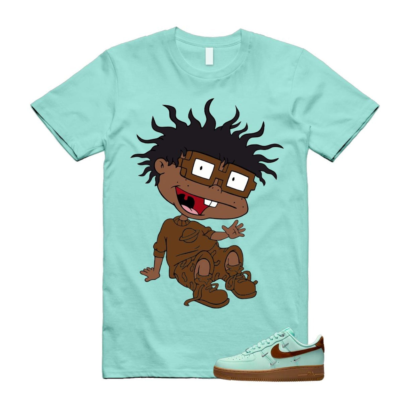 Air Force 1 Mint Chocolate Foam Cacao Wow Mini Low '07 LX T Shirt Match FINSTER IB8894-329 T-Shirt, Sneaker Match Tee