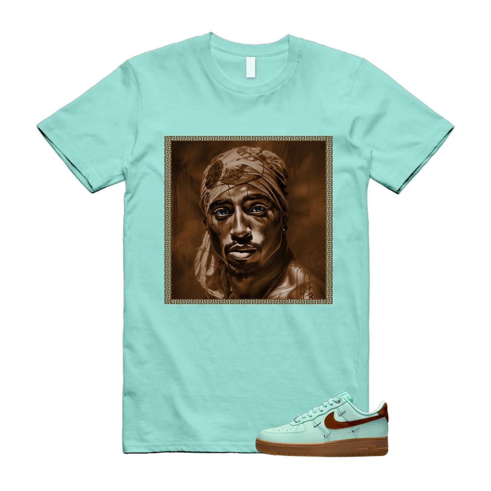 Air Force 1 Mint Chocolate Foam Cacao Wow Mini Low '07 LX T Shirt Match PAC IB8894-329 T-Shirt, Sneaker Match Tee