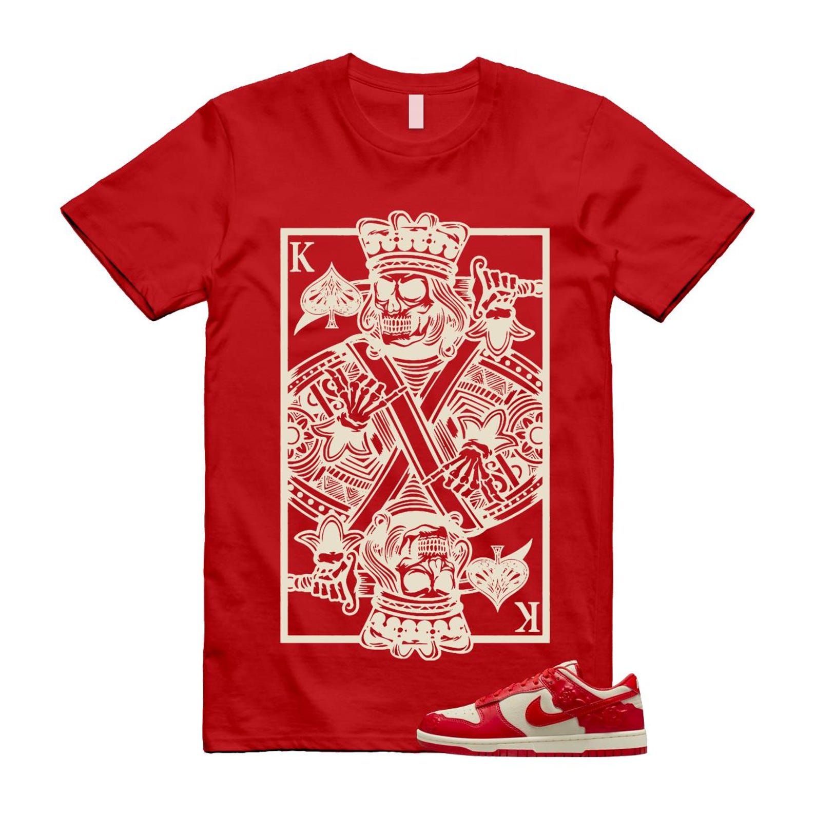 Dunk Red Roses Coconut Milk Pale Ivory Low T Shirt Match KC HF1986-100 T-Shirt, Sneaker Match Tee