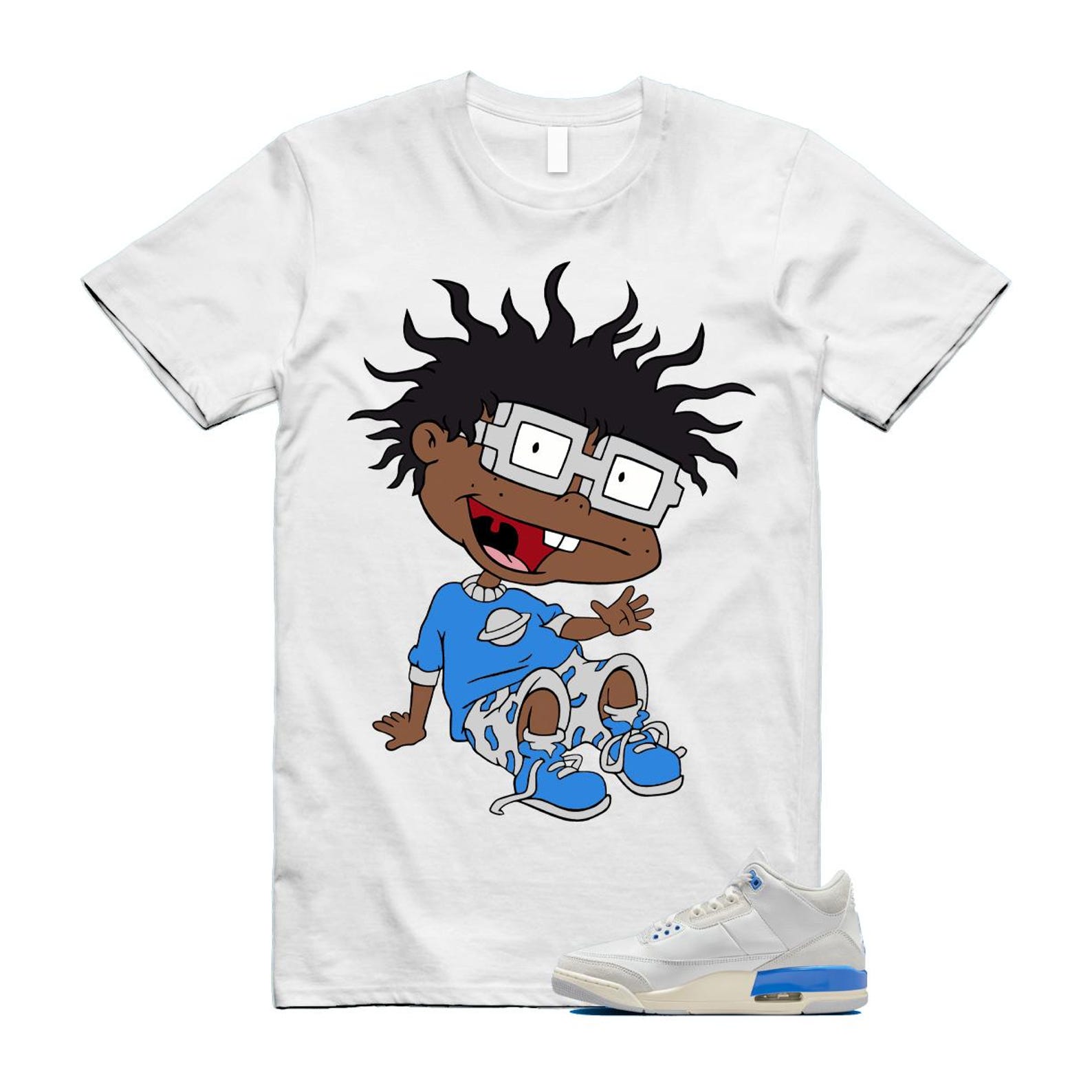 3 Lucky Shorts White Hydrogen Legend Blue Photon Dust T Shirt Match FINSTER CT8532-101 T-Shirt, Sneaker Match Tee