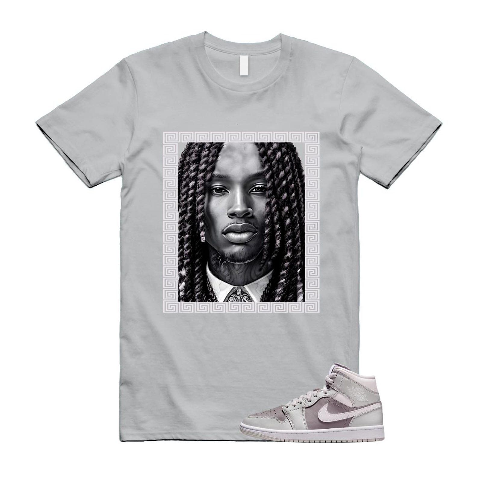 1 Atmosphere Grey White Photon Dust Mid T Shirt Match VON BQ6472-008 T-Shirt, Sneaker Match Tee