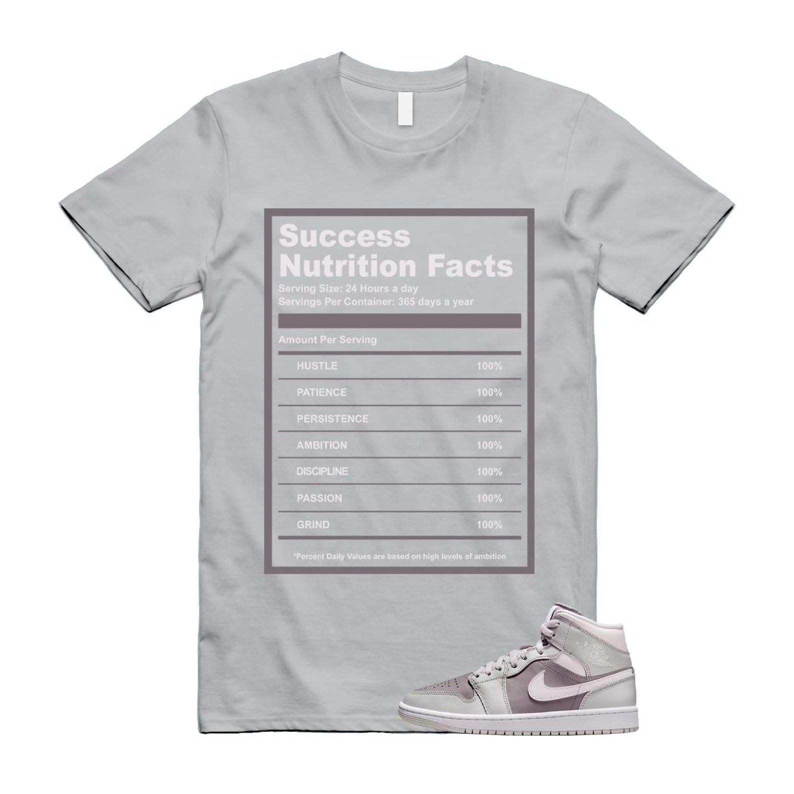 1 Atmosphere Grey White Photon Dust Mid T Shirt Match SUCC BQ6472-008 T-Shirt, Sneaker Match Tee