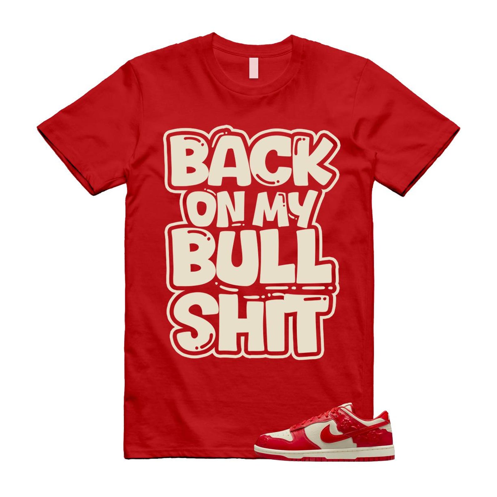 Dunk Red Roses Coconut Milk Pale Ivory Low T Shirt Match BULL HF1986-100 T-Shirt, Sneaker Match Tee