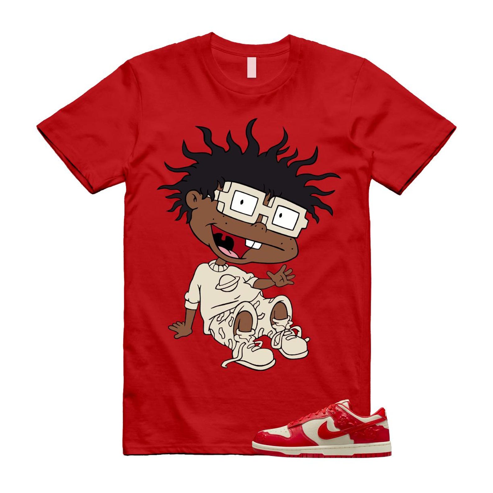 Dunk Red Roses Coconut Milk Pale Ivory Low T Shirt Match FINSTER HF1986-100 T-Shirt, Sneaker Match Tee